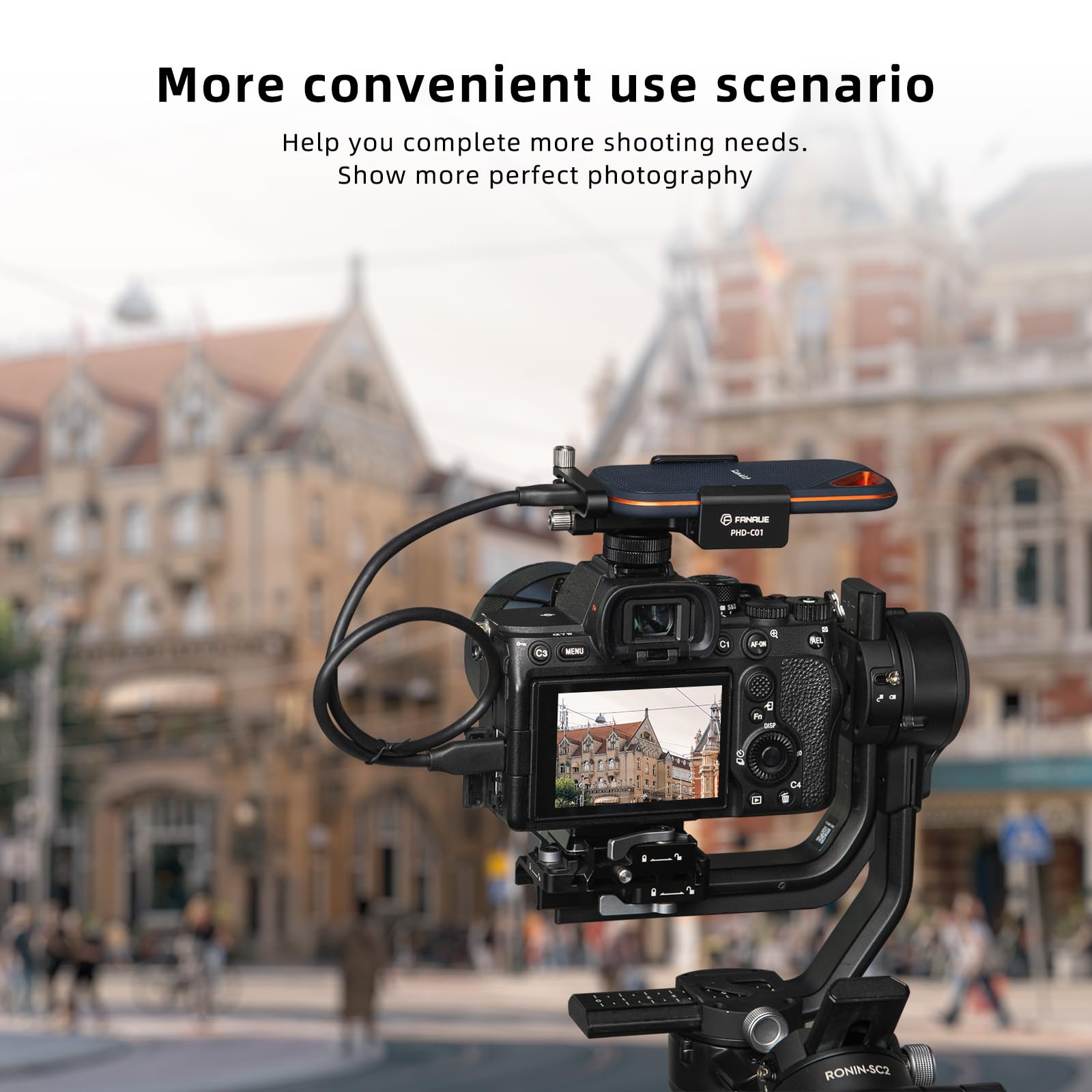 Fanaue Ssd Mount Bracket Ssd Holder With Cold Shoe Cable Clamp, 1.5"-2.1" For Samsung T5 T7 Ssd Sandisk Compatible With Bmpcc 4K /6K /6K Pro Camera Cage
