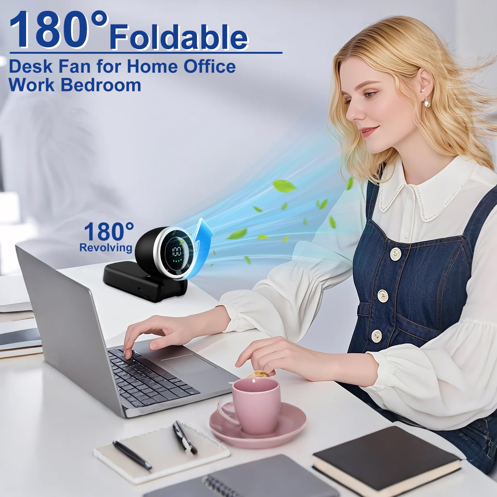 Portable Handheld Turbo Fan, 100 Gear Wind, 3-In-1 Handheld Mini Fan Foldable W' Air Turbo Tech Cool