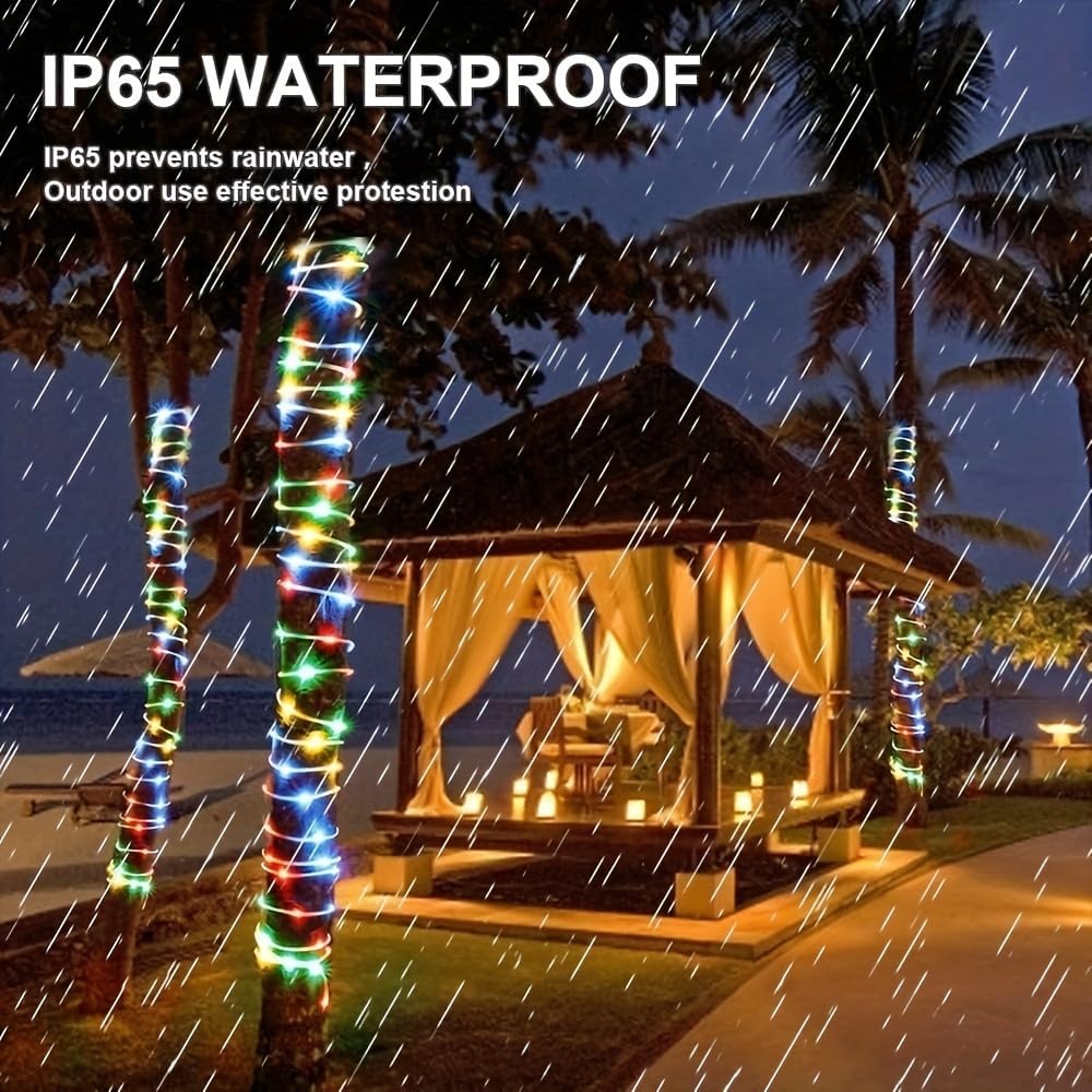 Igni 72Ft Solar 200 Led Rope Lights, Ip65 Waterproof Solar Powered Fairy Lights 8 Mode Led Lights, Christmas For Garden Yard Party Christmas Holiday Tree Decoration (Cold White)