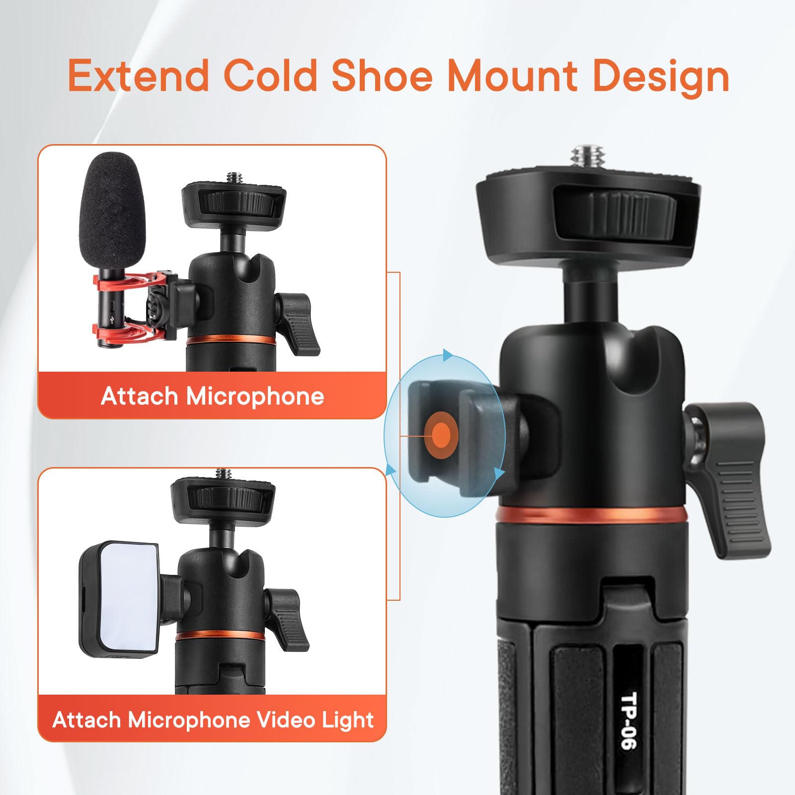Kalofaye Camera Tripod Stand, Mini Desktop Aluminum Tripod Selfie Stick With Cold Shoe, 360° Ball Head With 1/4 Inch Screw, Portable Tripod For Iphone Android Canon Sony Dslr Vlogging Video Recording