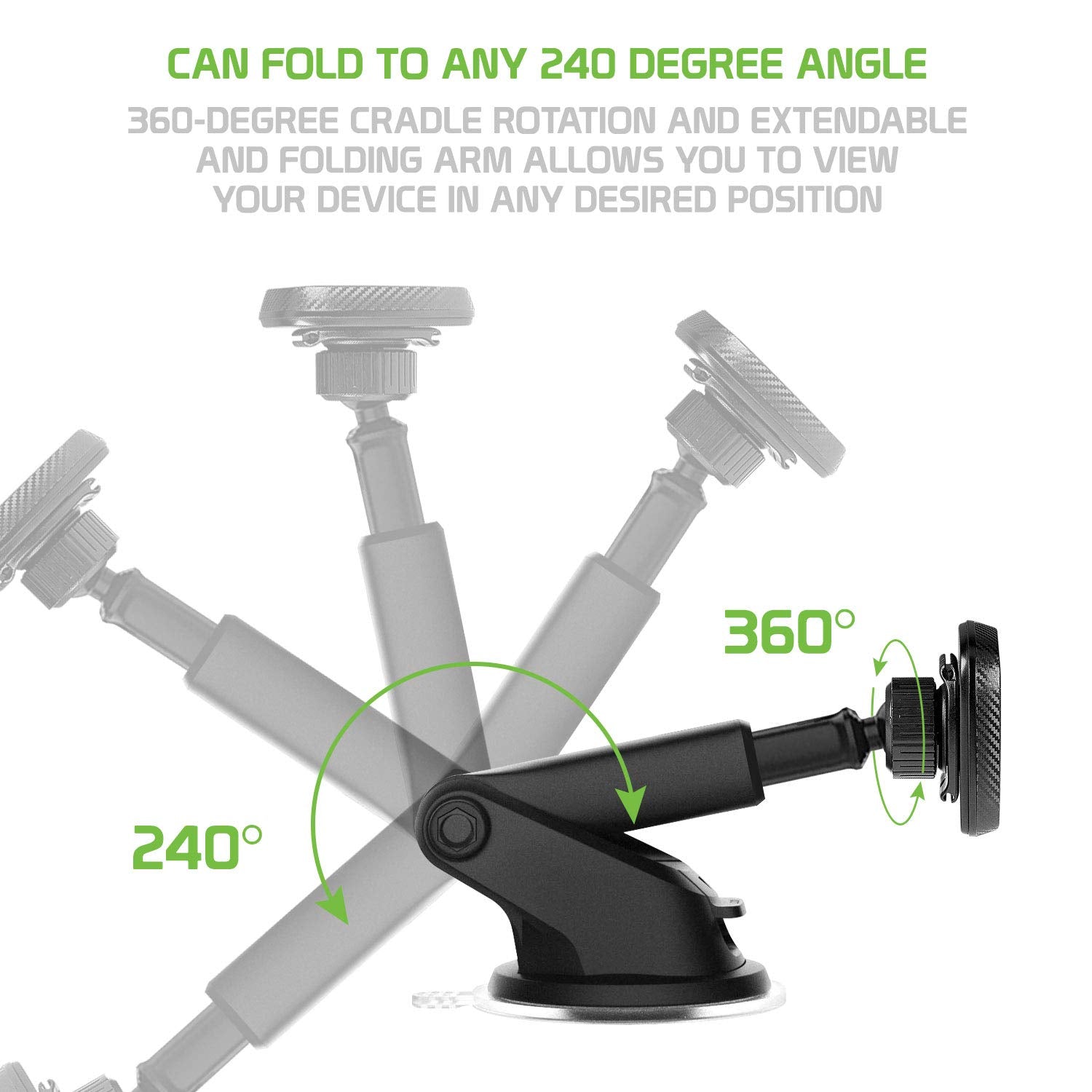 Ruix Cellet Car Phone Mount, Dashboard & Windshield Magnetic Mount Phone Holder Adjustable Long-Arm Universal Compatible With Samsung Note 20 10 9 8 5 Galaxy S21 S20 S10 S9 A71 A52 A51 A50 A42