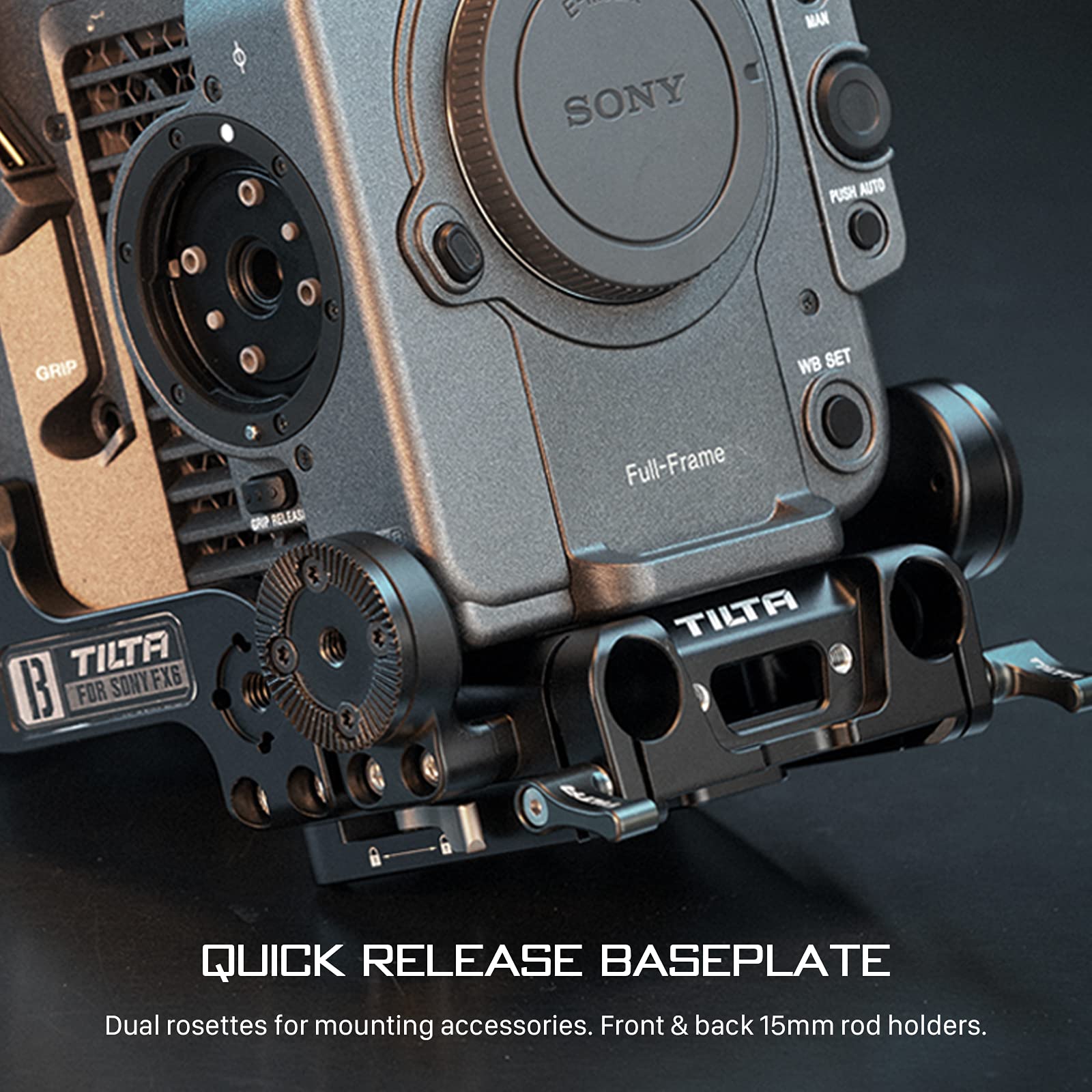 Tilta Camera Cage Compatible With Sony Fx6  Includes: Quick Release Baseplate  Side Arm  Multi-Functional Top Plate