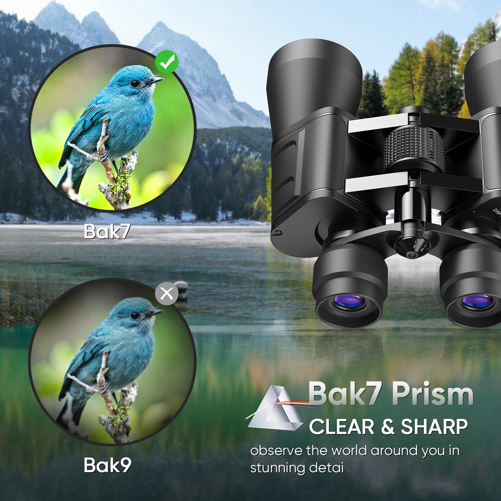 Evil Eye 10-30X50 High Power Military Zoom Binoculars With Phone Adapter For Adults, Low Light Night Vision/Daily Waterproof / Bak7 Prism/Fmc Lens, Hd Professional Binoculars For Bird Watching, Hunting,Outdoor