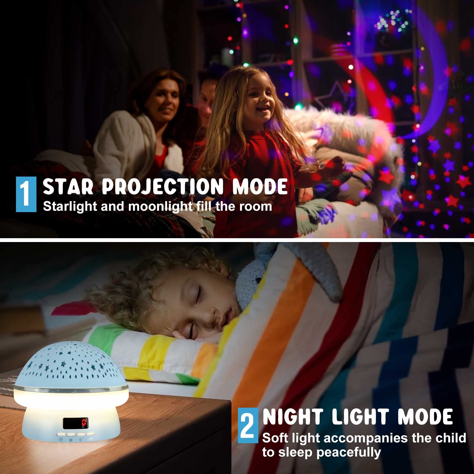 Jeebuu Star Projector Night Light For Kids With Timer, Toys For 3-8 Year Old Boys, Rotatable Galaxy Projector Kids Night Light, Christmas Birthday  For 3-10 Year Old Girls, Boys Room Decor