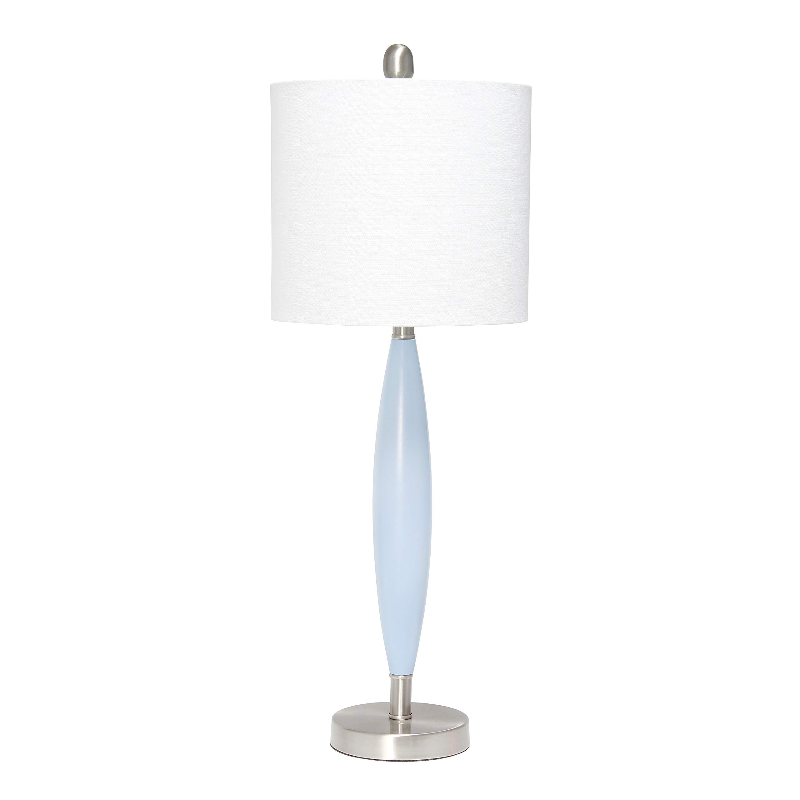 Lalia Home Stylus Table Lamp With White Fabric Shade (Blue/White Shade)