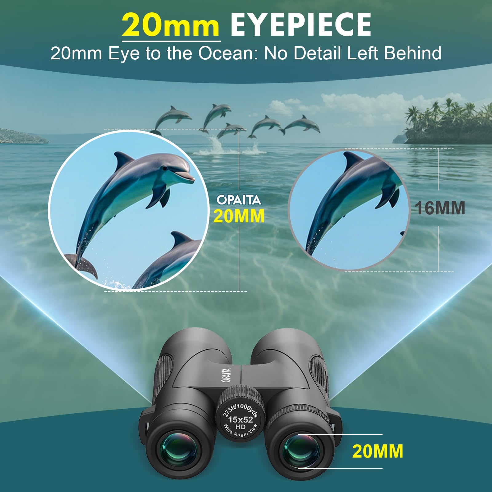 Opaita 15X52 Binoculars For Adults High Powered - Bird Watching Binoculars Lightweight With Hd Large Range View Powerful For Hunting Traveling Stargazing Cruise Trip Sports