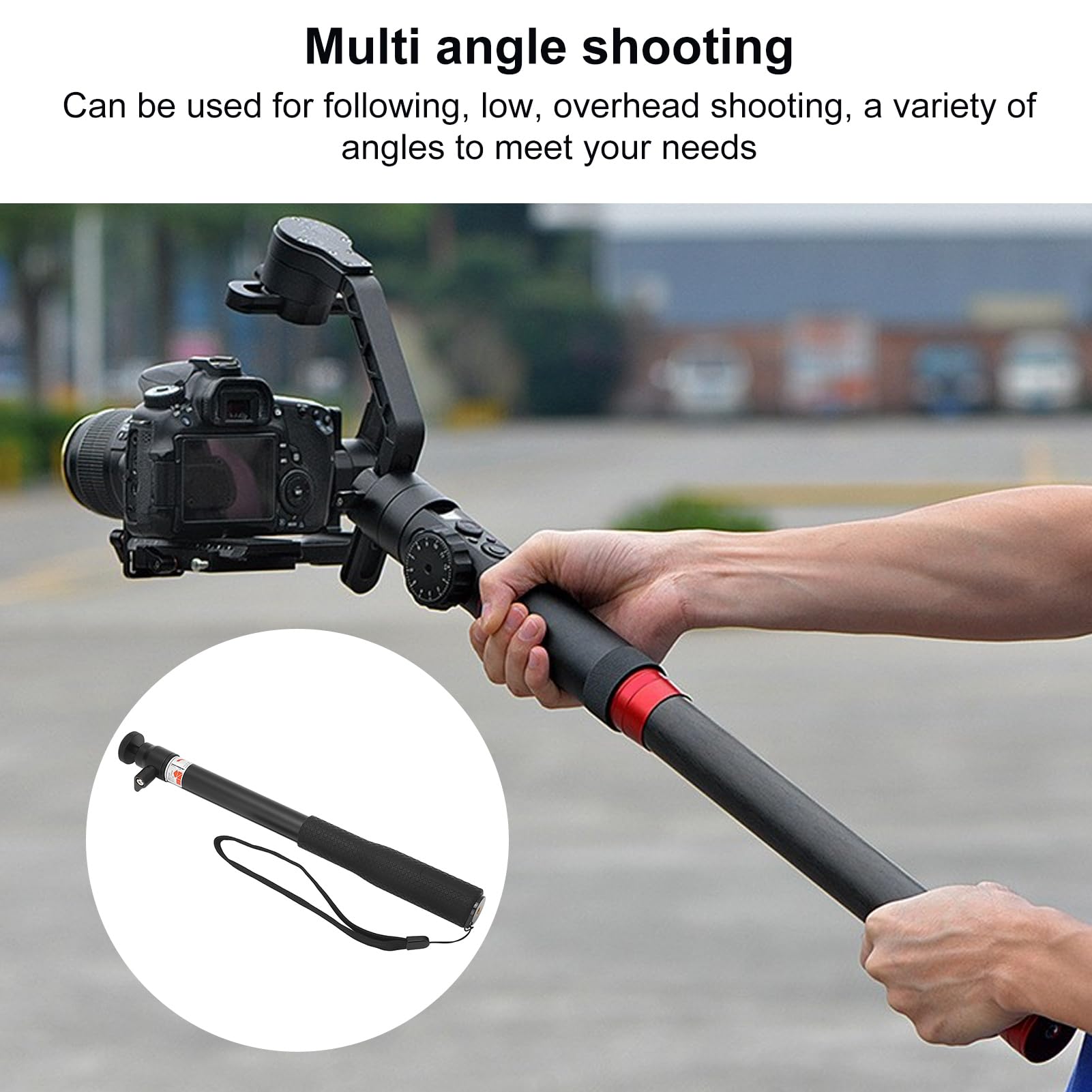 Zunate Lightweight Aluminum Alloy Stabilizer Extension Rod, Ultra Comfortable Handle, Lightweight Tripod Stabilizer Extension Pole