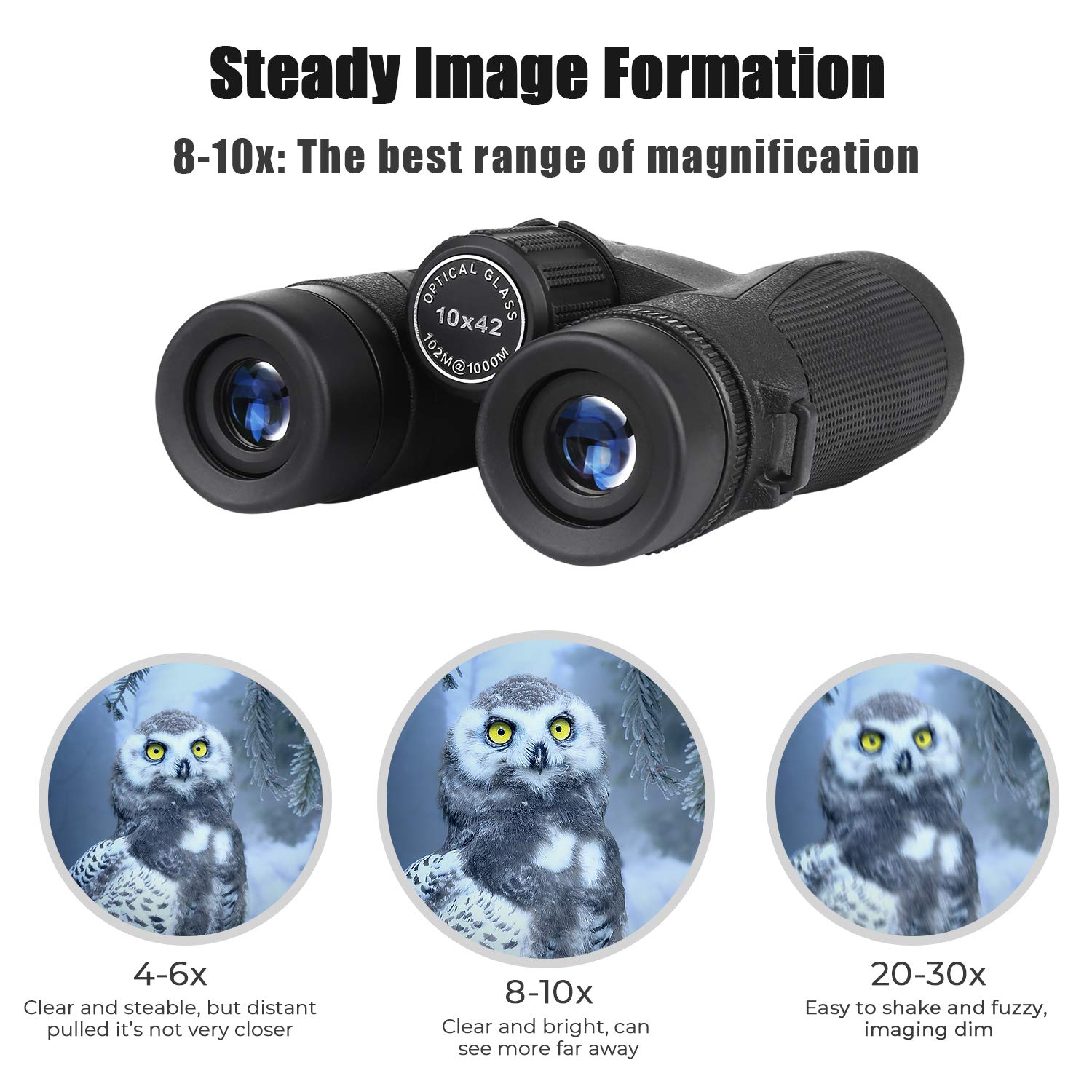 Skygenius 10X42 Binoculars For Bird Watching, Adults - Antifog Waterproof, Bak-4 Roof Prism, Quick Focus Hd For Sporting Events, Sightseeing With Strip