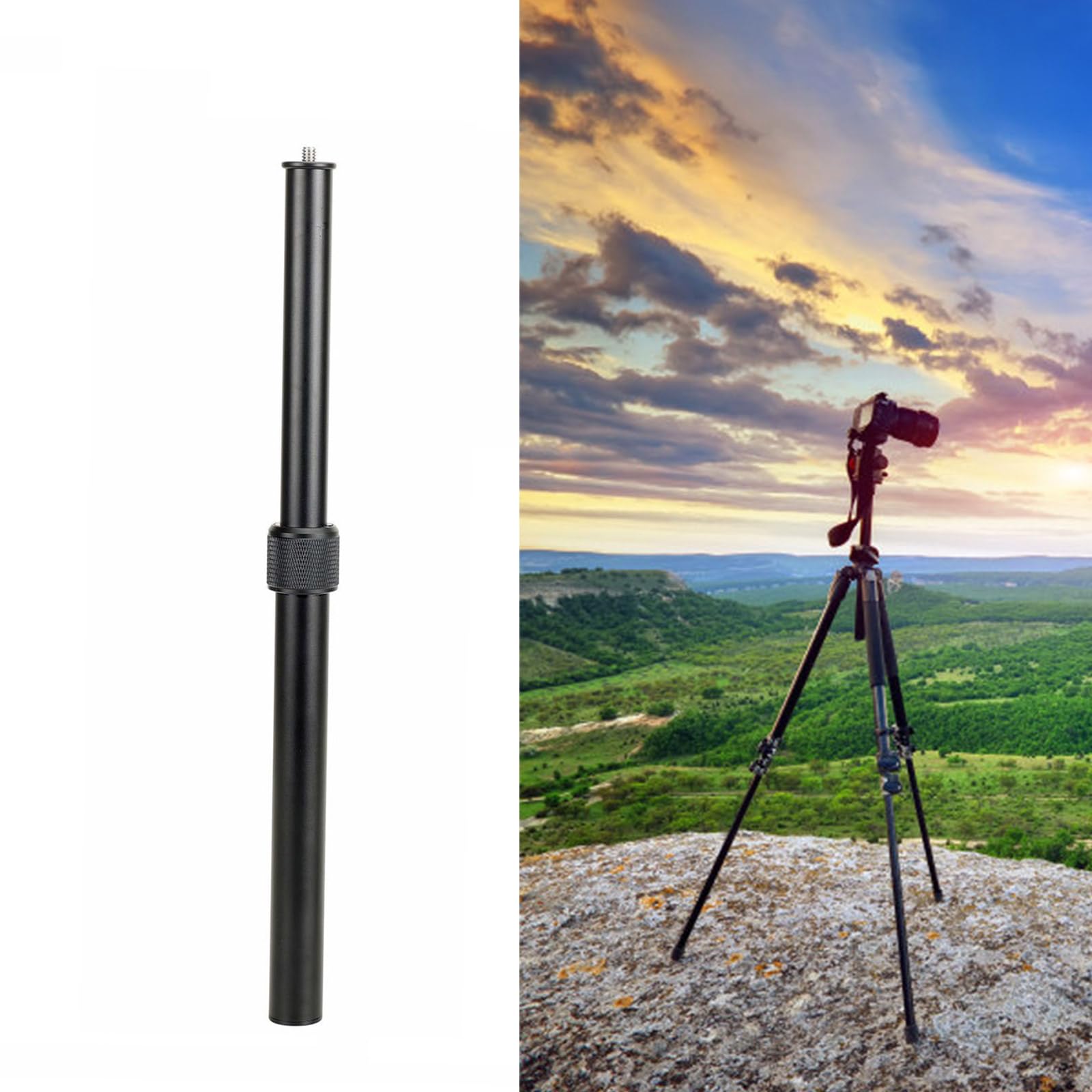 Baimoqi Adjustable Aluminum Alloy Tripod Extension Rod, Central Column Extender For Dslr Camera And Microphone Stand