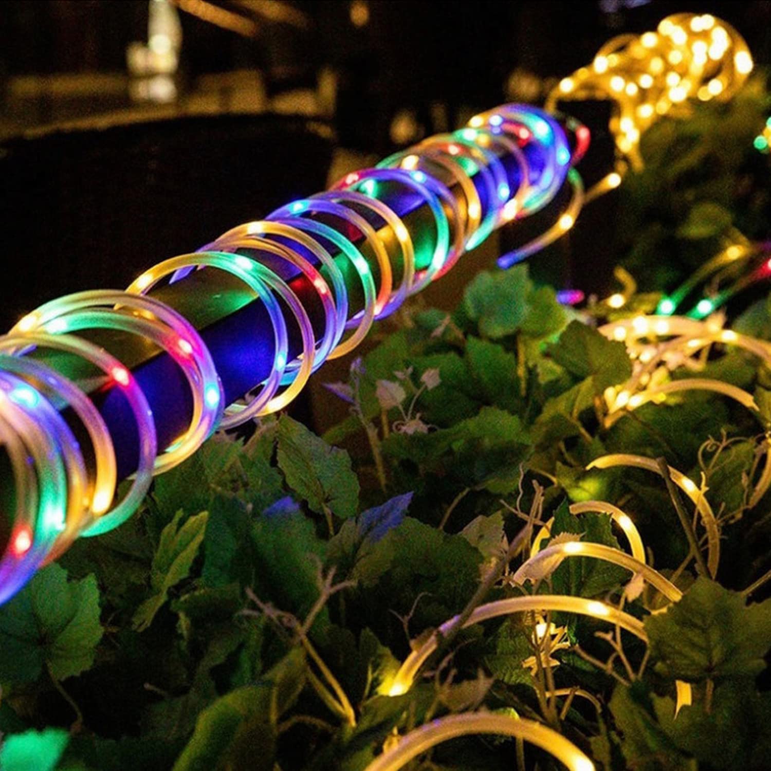 Ruichen Solar Rope Lights Outdoor String Lights, 16.5 Ft 50 Led Tube Light Waterproof Copper Wire Fairy Lights For Garden Fence Yard Christmas Wedding Party (Multicolor)