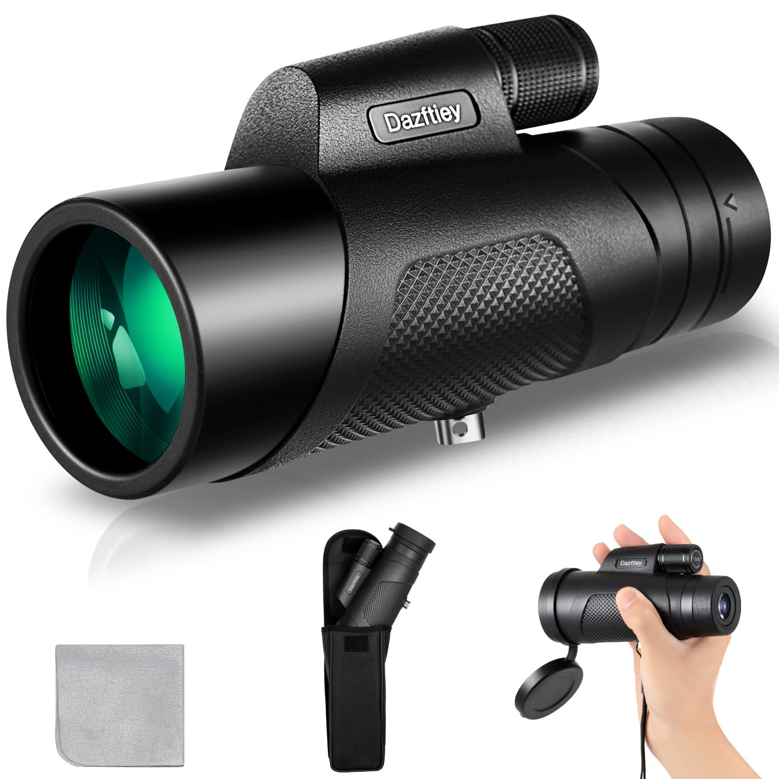 Dazftiey 12X50 Monoculars For Adults High Powered, Monocular Compact With Bak4 Prism And Fmc Lens, Clear Field Of View, Monocular Telescope For Smartphone, Lightweight Monocular For Birdwatching Sports Travel