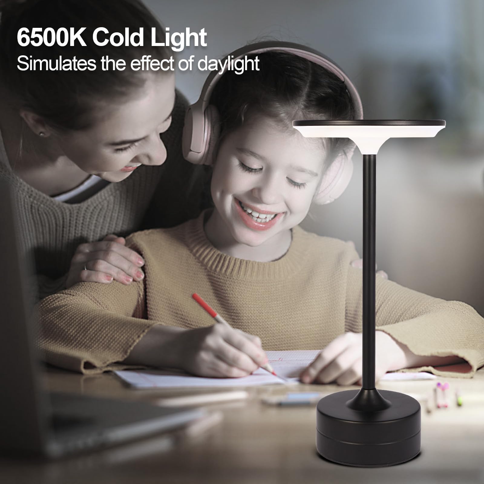 Shangkyun Cordless Table Lamp Rechargeable 2Pack,6000Mah Battery Operated Led Desk Lamp,Led Portable Touch Restaurant Table Light Up To 48 Hours Usage For Restaurant Bar Outdoor Indoor