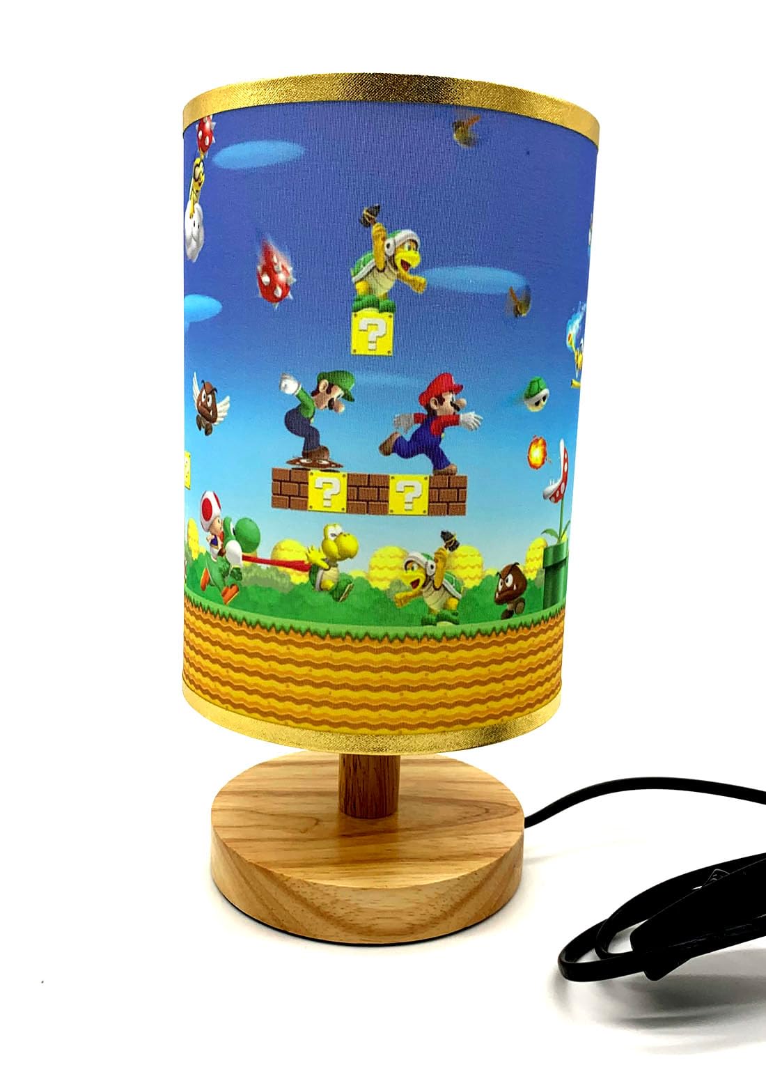 Edecor Table Lamp Mario Bedside Night Light Wood Base Room Decoration Or Great Ideas