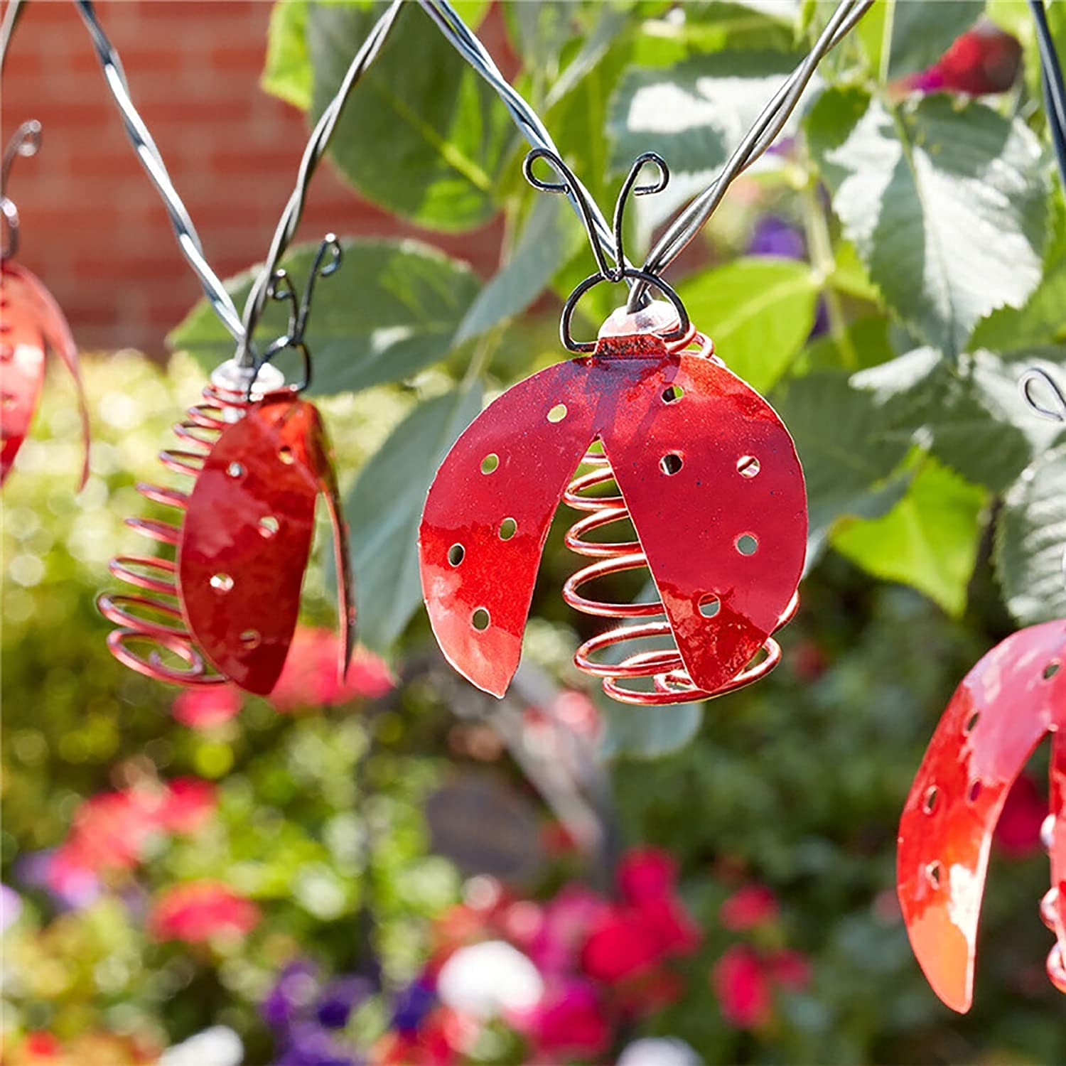 Amzstar Solar Ladybugs String Lights, Waterproof 13Ft 10Led Metal Fairy Lights,Solar Outdoor Lights Garden Decoration Patio Lights For Lawn Yard Garden Wedding Christmas Party Decor (Warm White)