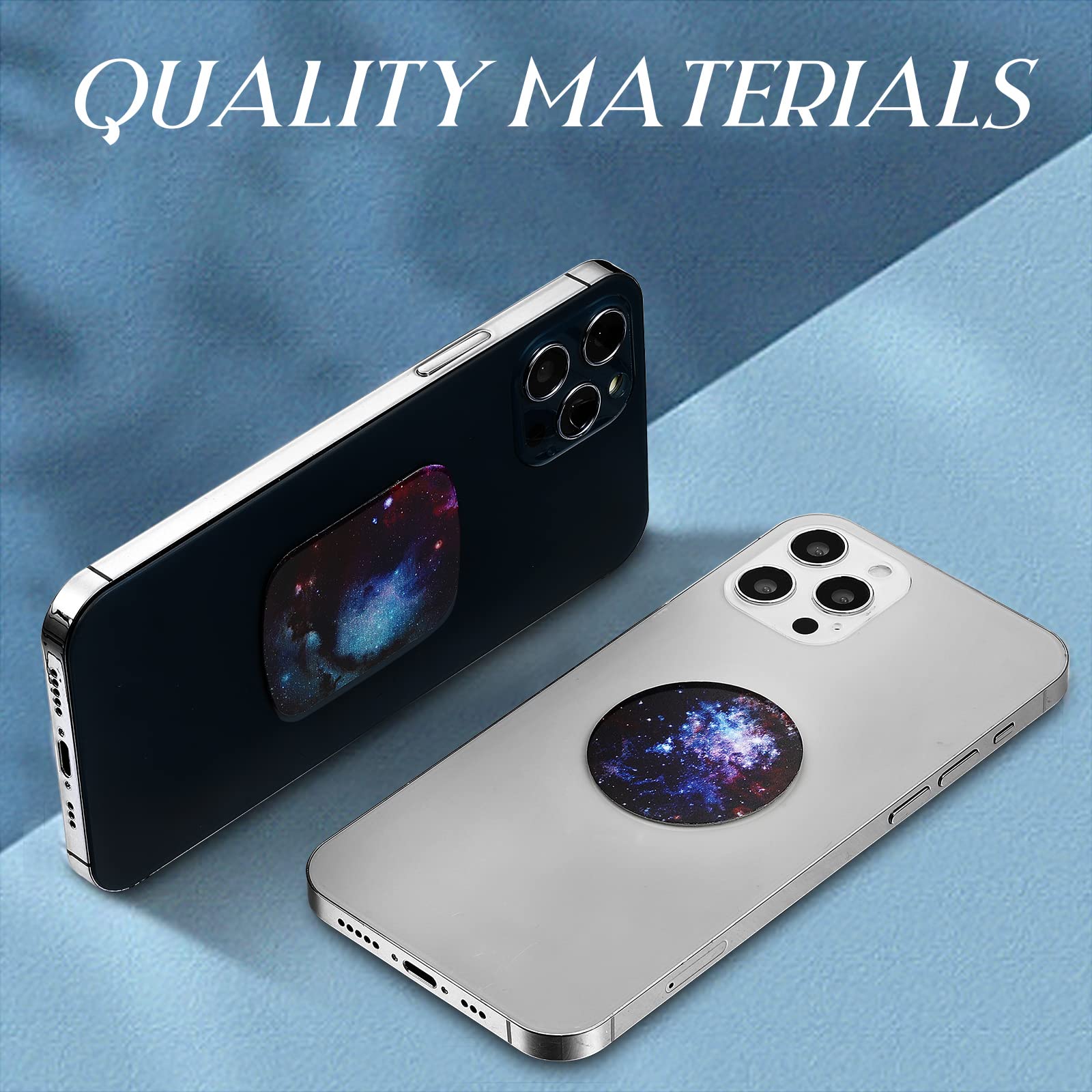 Weewooday 24 Pieces Metal Plates For Phone Magnet Car Magnetic Holder Cradle With Adhesive Mount For Magnetic Mounts Tablet, 12 Rectangle And 12 Round (Purple And Blue,Delicate Style)