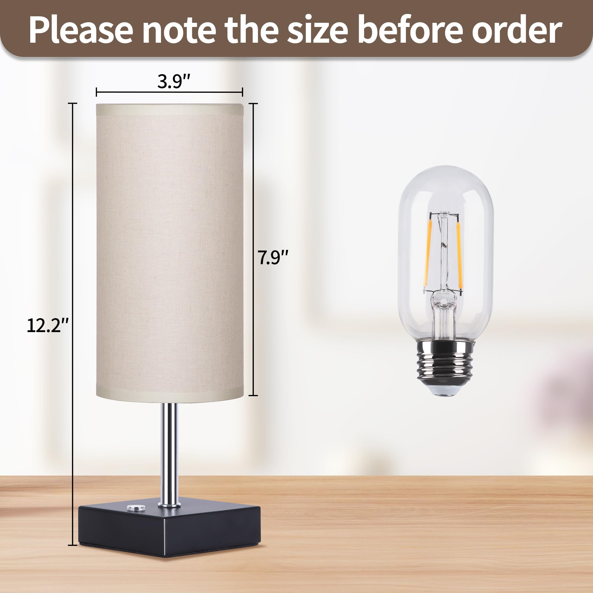 Plmmy Cordless Table Lamp, Battery Operated Lamp Touch Dimmable,Rechargeable Lamp For Nightstand, Battery Powered Wireless Table Lamp For Decor, Living Room, Dorm-2Pack