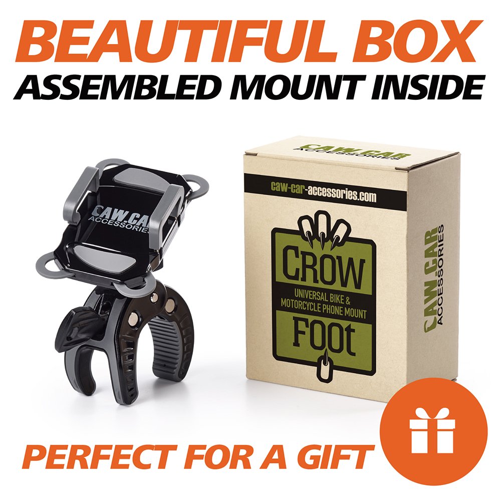 Caw.Car Accessories Bike & Motorcycle Phone Mount - For Iphone 14 (13, Xr, Se, Max/Plus), Galaxy S22 Or Any Cell Phone - Universal Atv, Mountain & Road Bicycle Handlebar Holder. +100 To Safeness & Comfort