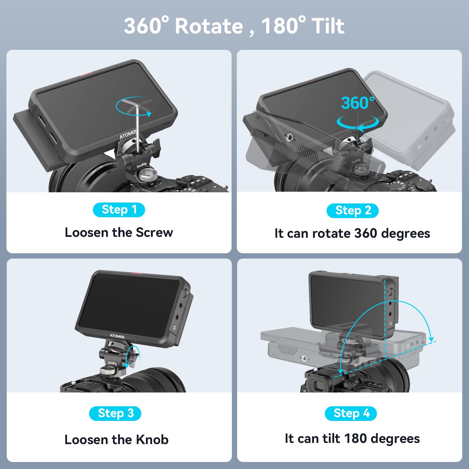 Smallrig Lightweight Top Handle With 3/8"-16 Locating Pins For Arri And Camera Monitor Mount For Arri-Style