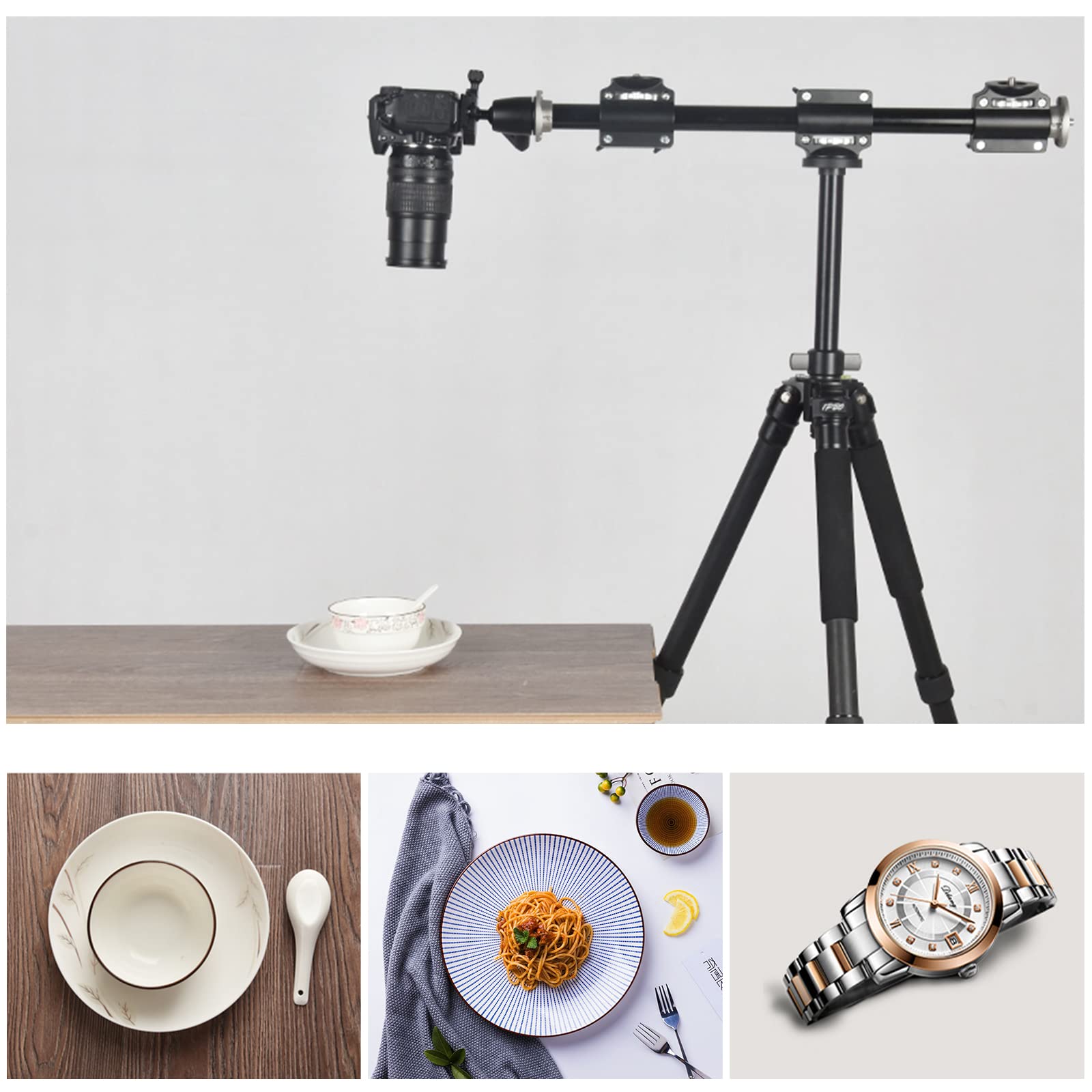 Soonpho Horizontal Tripod Arm 40Inches/100Cm,3/8 Screw Support Tripod Extension Bar For Camera,Professional Photography Studio,Outdoor Macro Overhead Photography