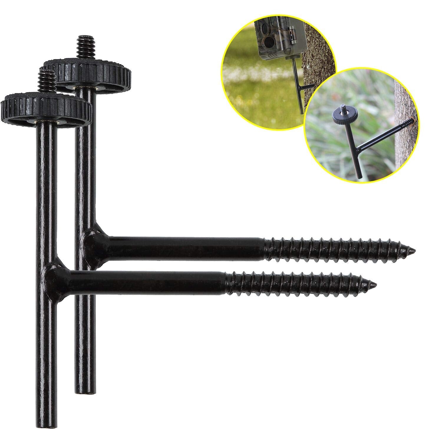 Folgtek 2Pcs Trail Camera Mount Tree Holder Deer Hunting Camera Tree Holder, Trap Camera Tree Mounting Quick Stand, Adjustable Alloy Steel Trail Hunting Accessories Size 10X11 Cm