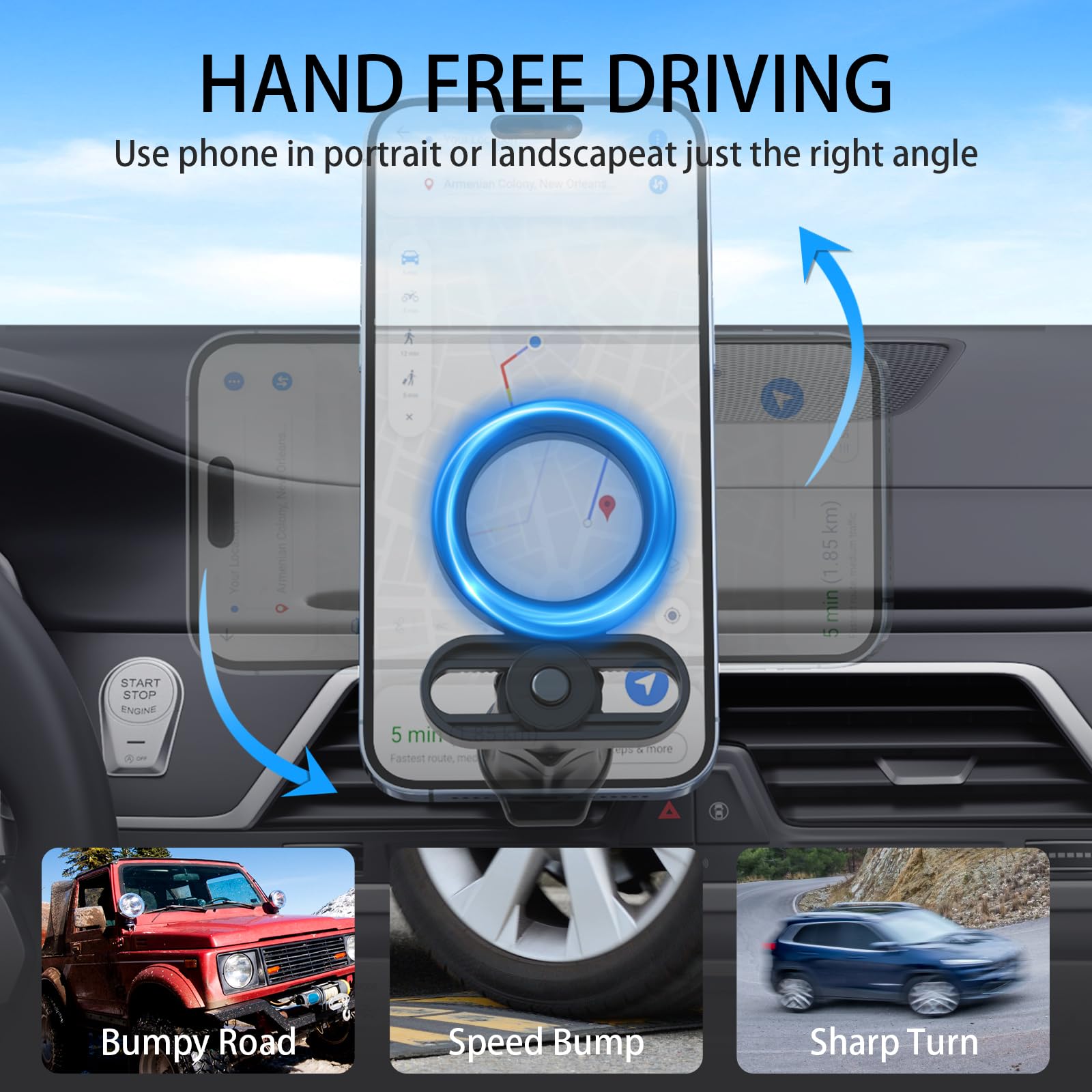 Bokilino For Magsafe Car Mount, Phone Holders For Your Car, [Strongest Magnets][Unlimited Angles]Magnetic Car Phone Holder Vent, Car Accessories For Iphone 16 15 Pro Plus Max 14 13 12 Mini Magsafe Case Phones