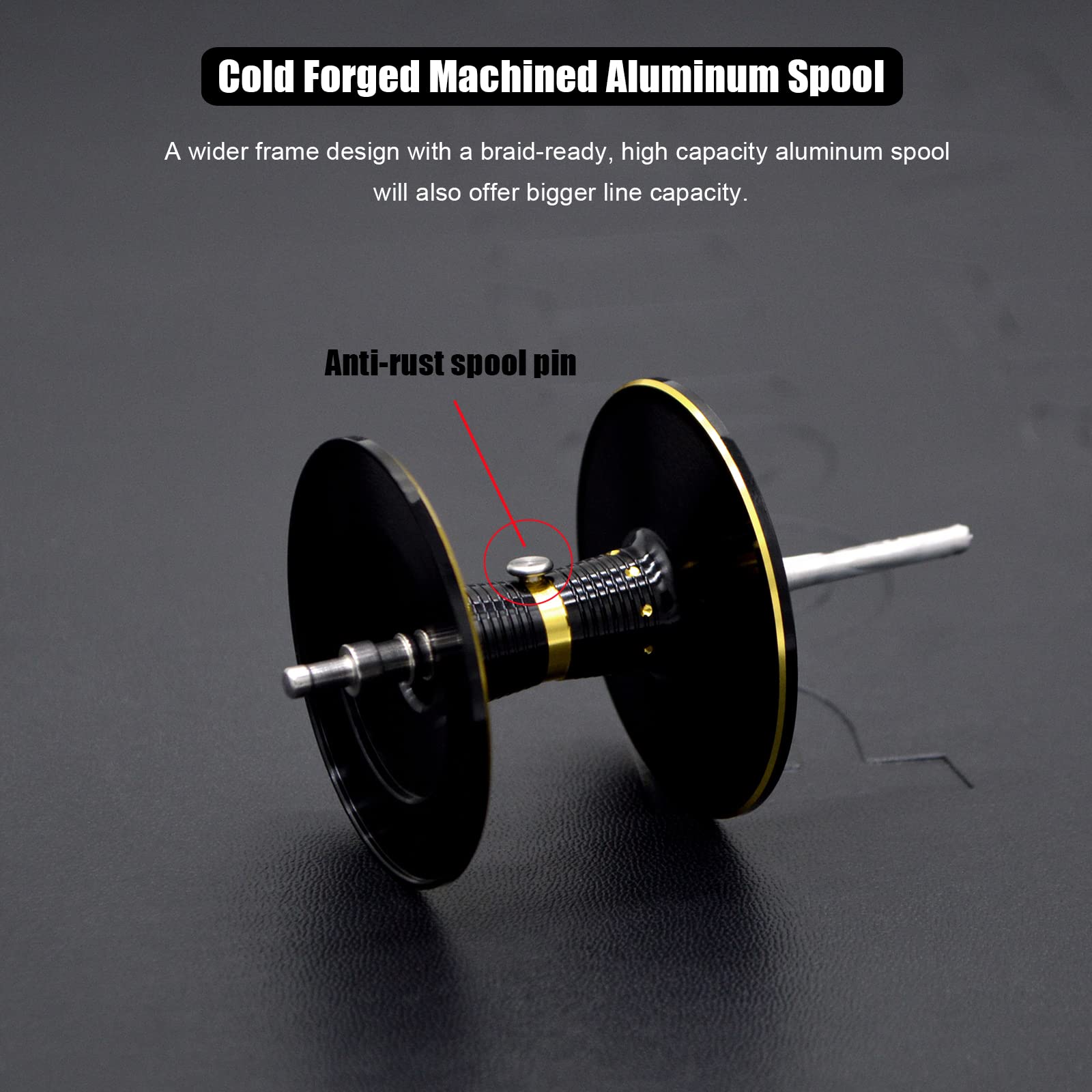 Camekoon Bahamut 400 Baitcaster Reels, Large Capacity For Jigging, 10+1 Stainless Steel Bearings, 35 Lbs Drag, 4.5In Long Power Handle, Carbon Fiber Frame And Side Covers, Baitcasting Fishing Reel