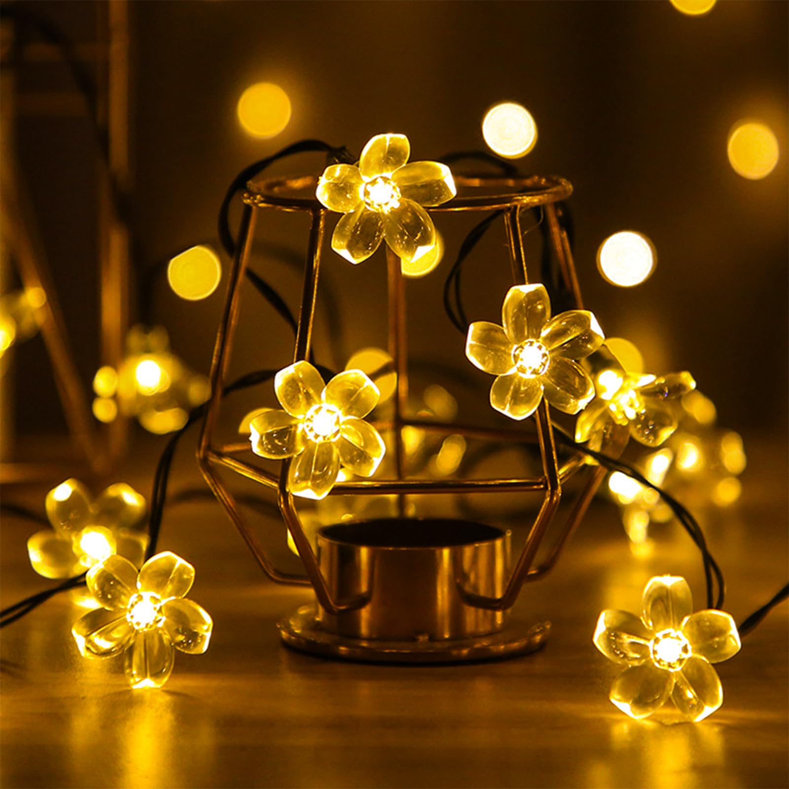 Jacuxlss Warm White Flower String Lights With Timer, Cute 33Ft 100 Led Usb Plug In Lighted Fairy Cherry Blossom Easter Christmas Tree Decorative Twinkle Lights For Bedroom Camping Tent Wall Hanging
