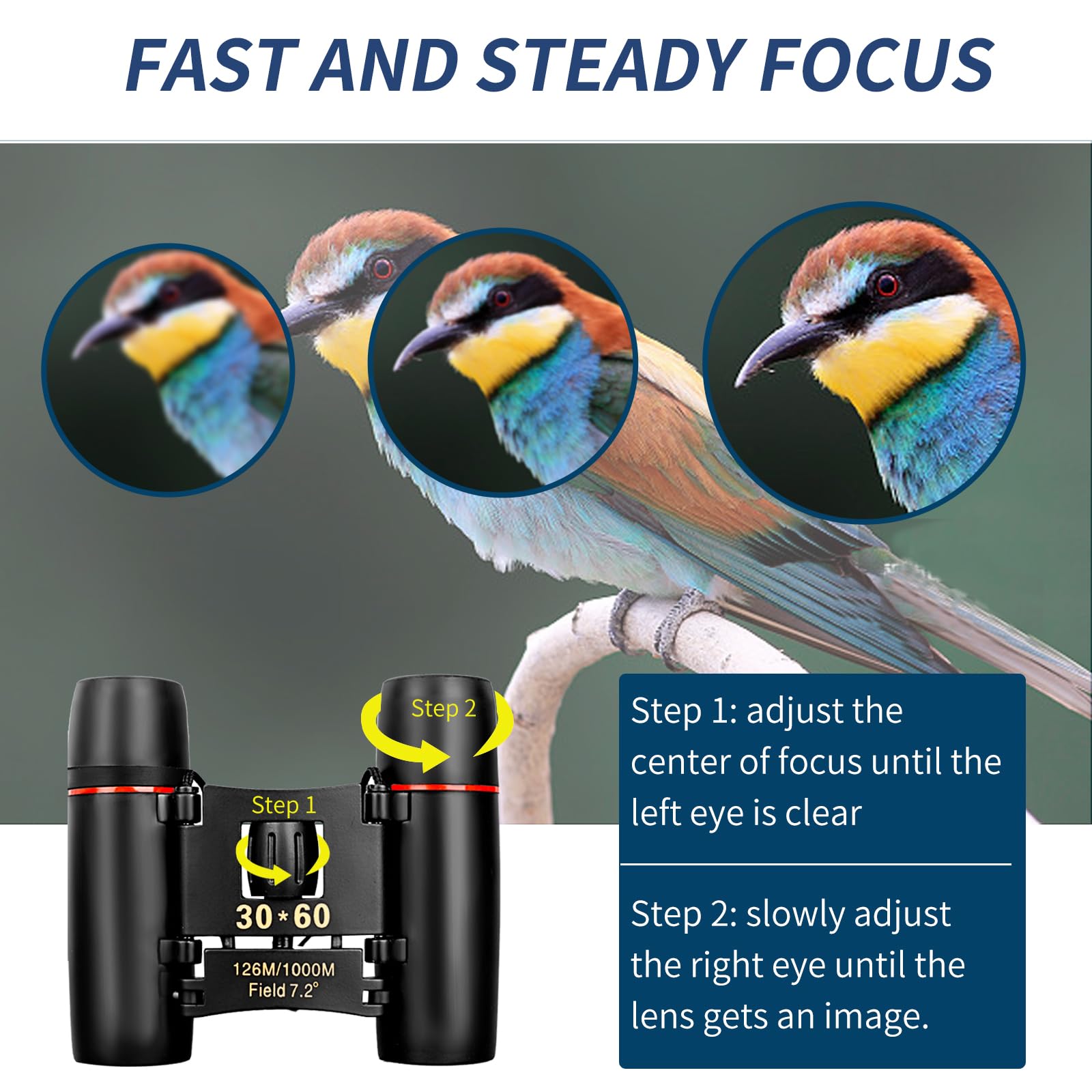 Qicbiud Compact Binoculars For Adults And Kids, Hd Mini Portable Outdoor Binoculars Children, Pocket Lightweight Folding For Bird Watching, Hunting, Concert, Theater, Opera, Traveling, Tourism, Shows
