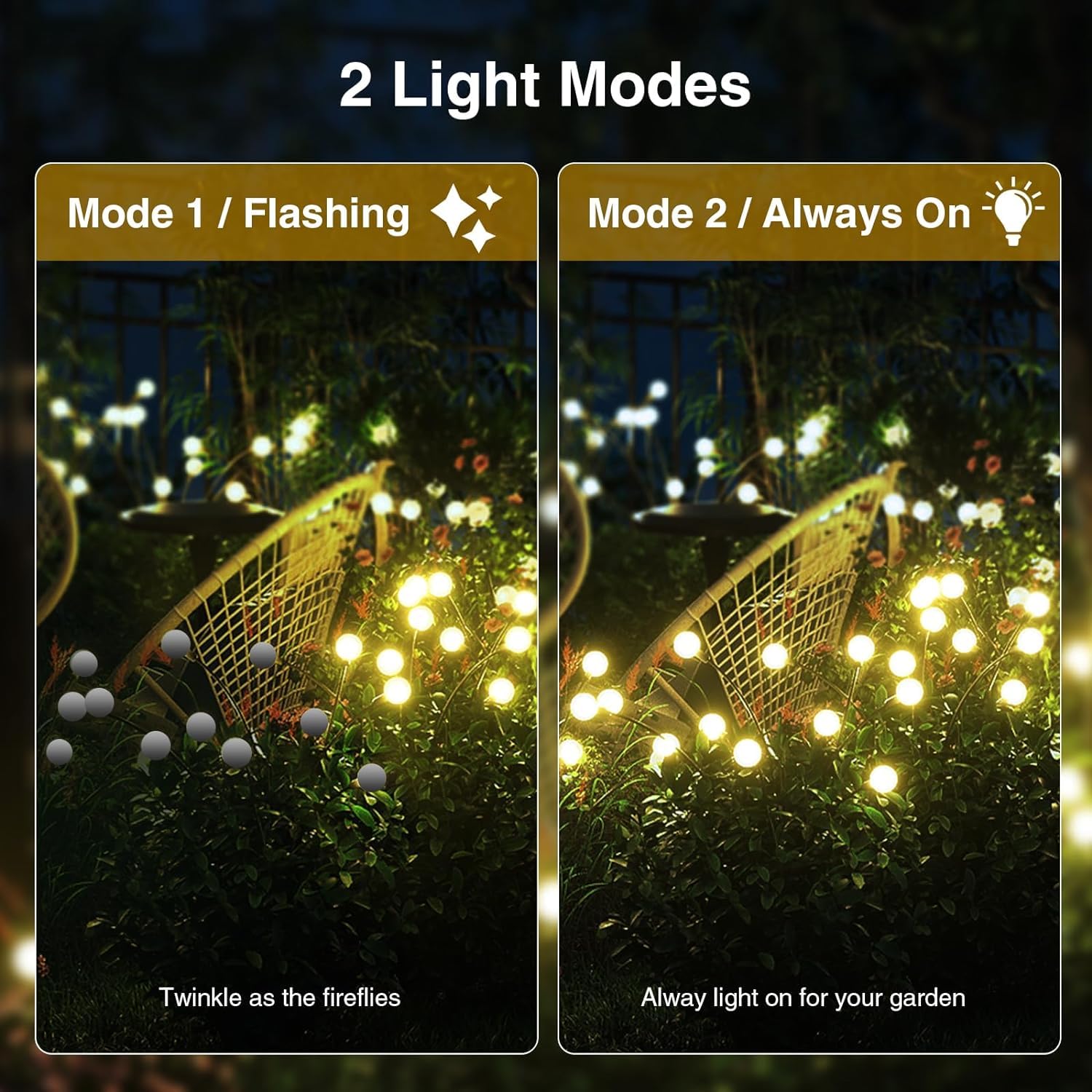 Solarbaby Solar Garden Lights Solar Swaying Light Sway By Wind Solar Firefly Lights Outdoor Waterproof For Landscape Pathway Patio Yard Walkway Decoration Warm White