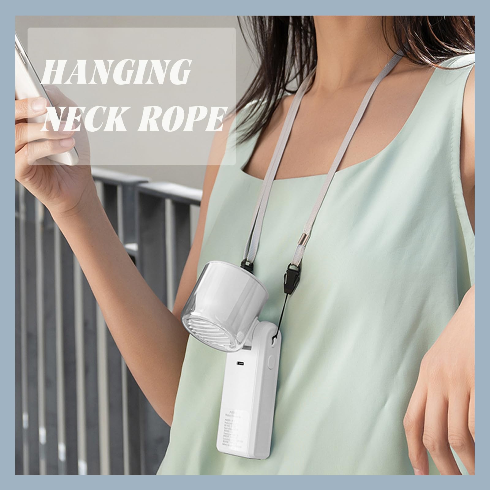 Portable Handheld Fan, Mini Foldable Fan With 100 Level Wind Adjustment, Usb Rechargeable Fans