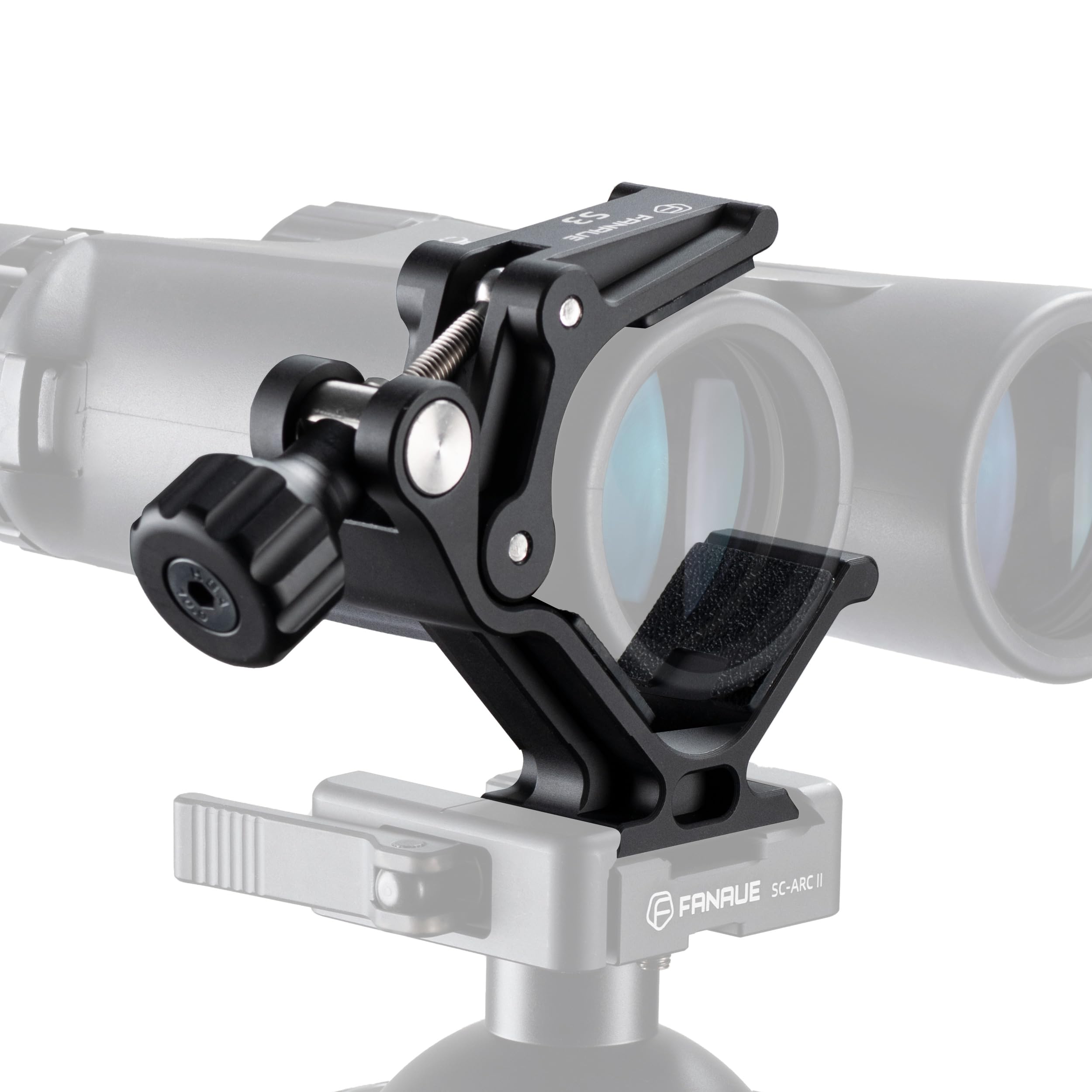 Fanaue S3 Binocular Tripod Mount Adapter With 1/4" & 3/8" Screw And Arca Quick Release Binocular Tripod Mount, Compatible With Vortex Zeiss Nikon Swarovski Leica Leupold Bushnell Binoculars.