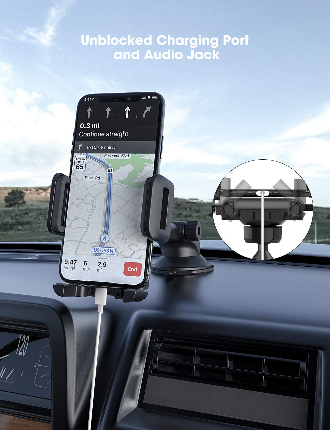Vssmssa Phone Mount For Car,Car Phone Holder Mount With Strong Suction Cup Dashboard Windshield Phone Mount Compatible With Iphone 14 13 12 11 Pro Max, Galaxy Note 20 S20 S10 And More