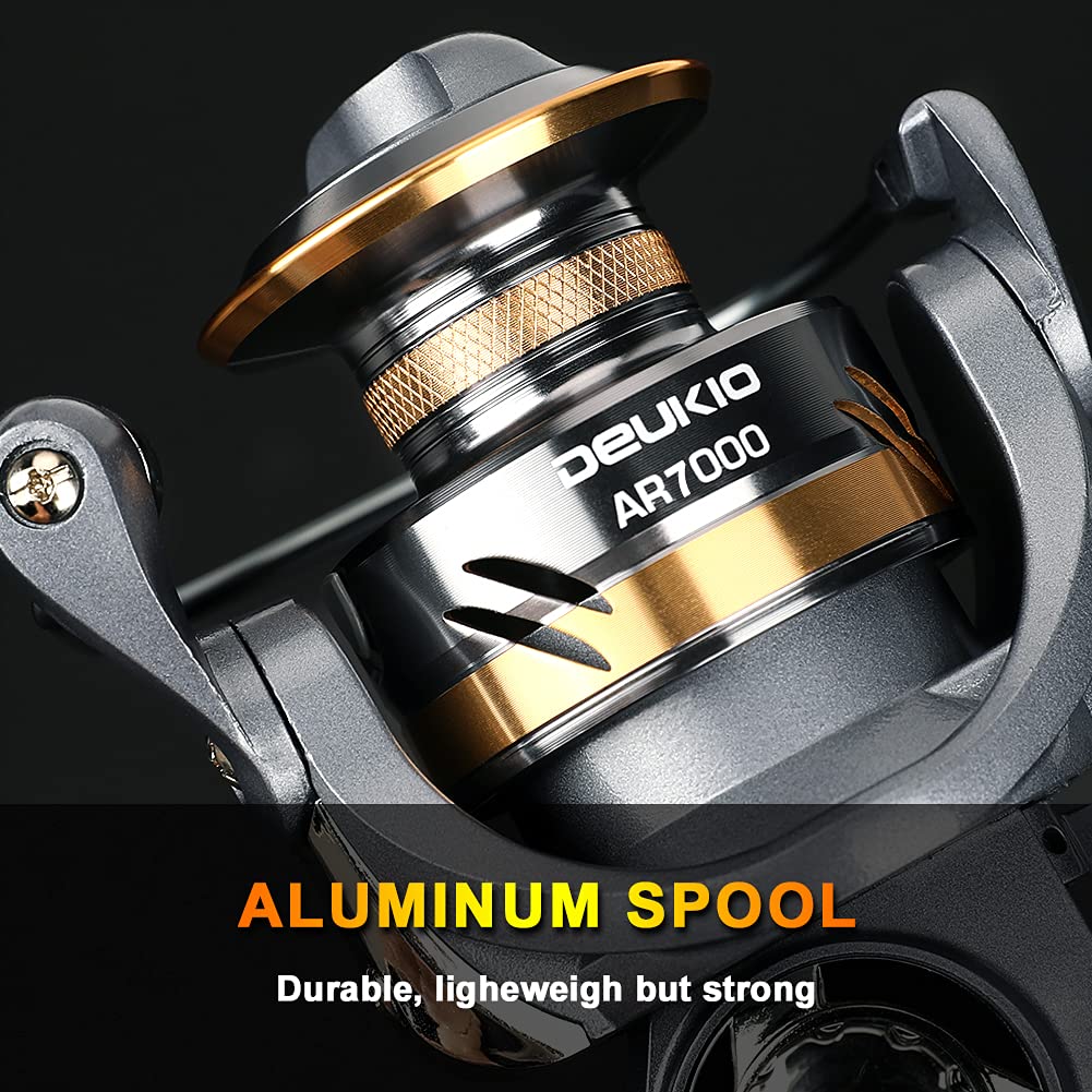 Acetop Lightweight Inshore Surf Fishing Reel, Heavy Duty Smooth Catfish Spinning Fishing Reel For Saltwater & Freshwater Fishing