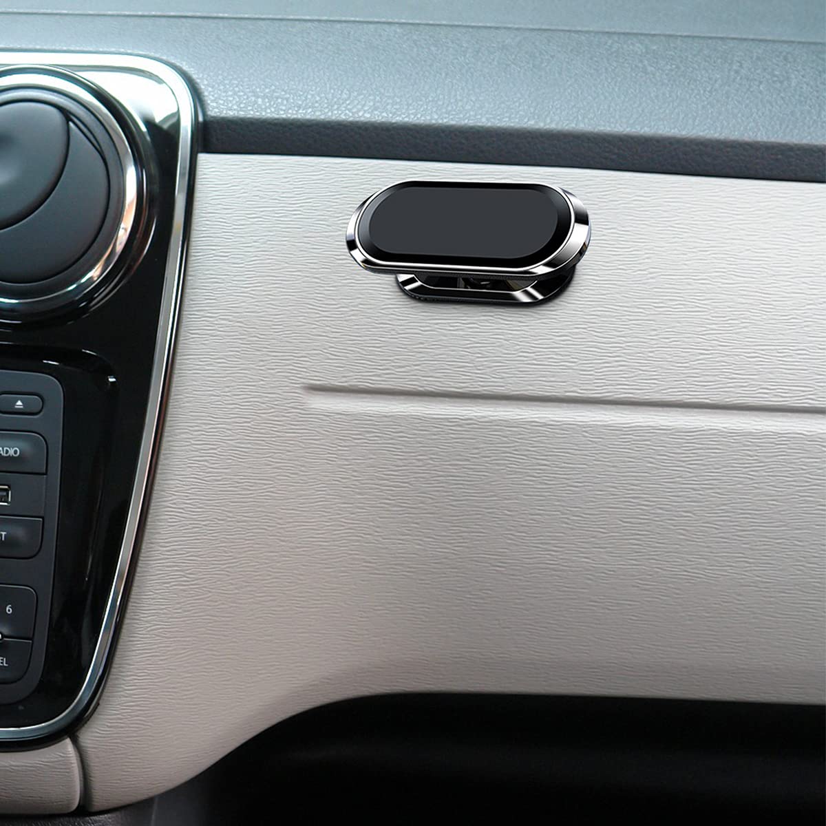 Moioee Magnetic Phone Mount For Car, Flat Phone Magenet Universal For Cars,  Phone Holder For Car Dashboard, Wall, Compatible With Cell Phone, Mini Tablets, And More (Black)