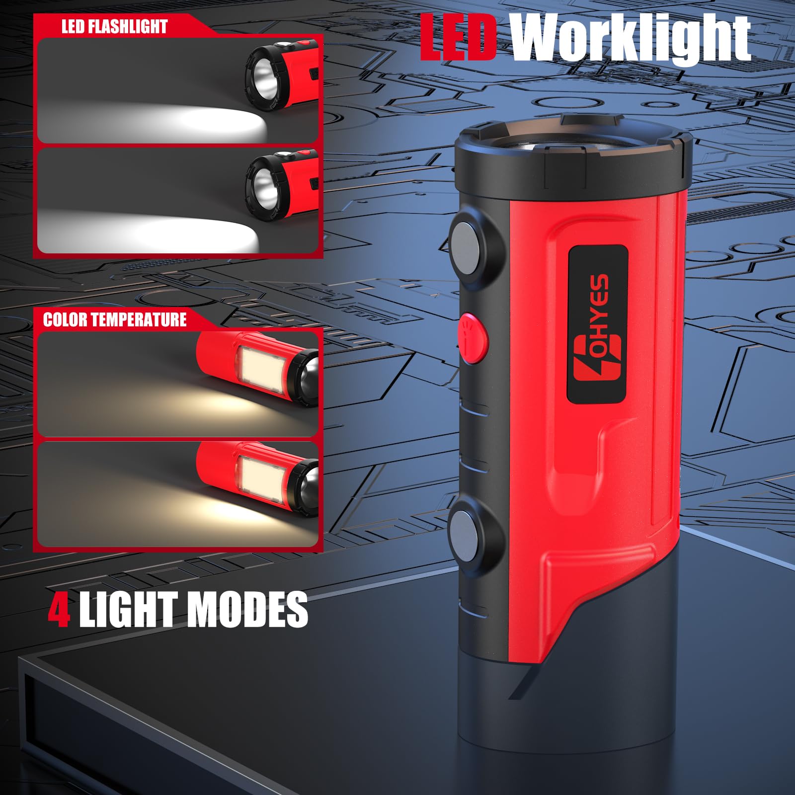 Ohyes Work Light Compatible With Milwaukee 12V Battery Magnetic Flash Light Jobsite Light For Workshop & Construction-Site(Battery Not Included)
