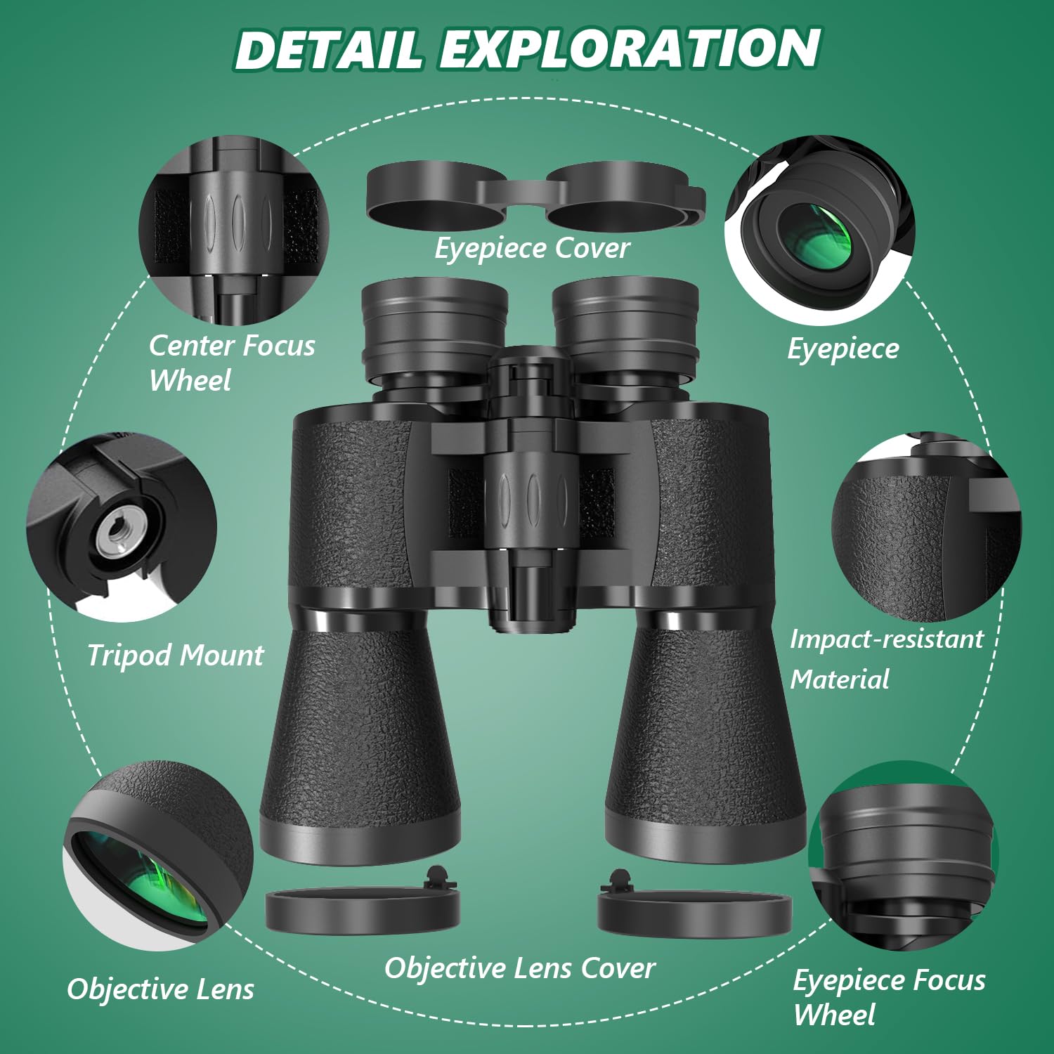 Dquguvy 30X50 Binoculars For Adults, High-Powered Compact Professional Binoculars For Bird Watching, Hunting, Sports, Concerts, Travel, Cruise, And Outdoor, Waterproof With Case
