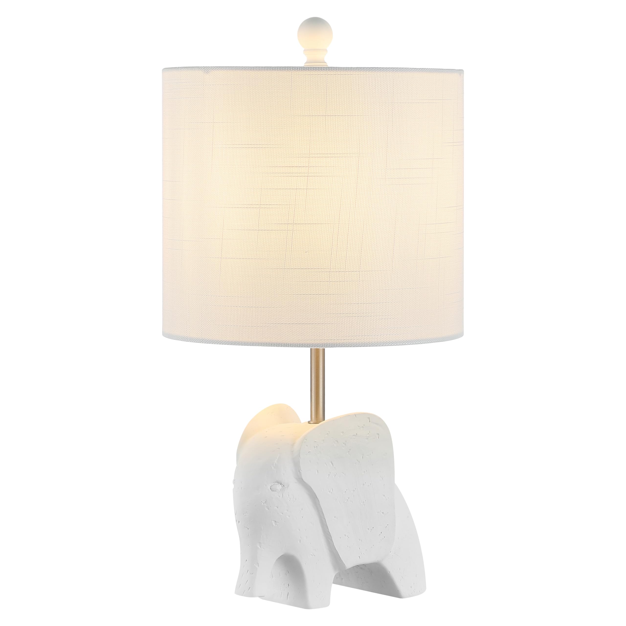 Jonathan Y Jyl1143D Koda 17.5" Eclectic Southwestern Resin/Iron Elephant Led Kids Table Lamp Global, Transitional, Rustic, Office, Living Room, Dining Room, Bedroom, Hallway, Foyer, White
