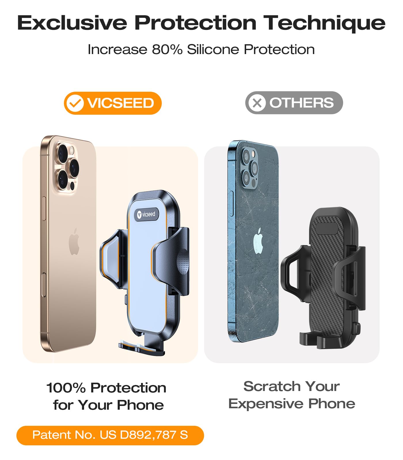Vicseed Military-Grade Sturdy Car Phone Holder Mount,  Anti Shake Metal Cd Slot & Air Vent Thick Case Friendly Phone Mount For Car Fit For Iphone 16 15 14 Samsung All Phones