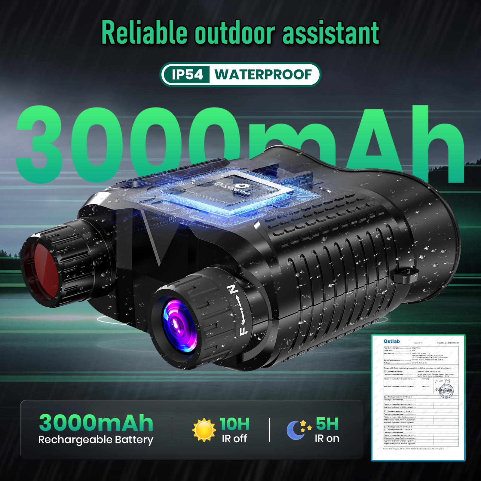 Bestecct 4K Night Vision Binoculars For Adults,Night Vision Goggles For Helmet(1312Ft),8X Digital Zoom,7-Level Infrared Adjustment For Camping,32Gb Card For Videos