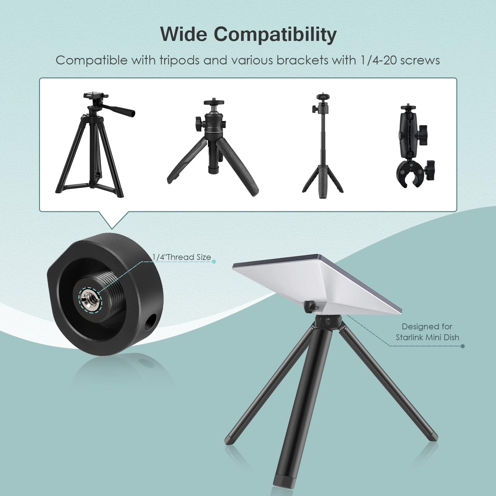 Gingkosys Starlink Mini Tripod With Aluminum Adapter, Star Link Mini Portable Tripod Mount Stand Accessories