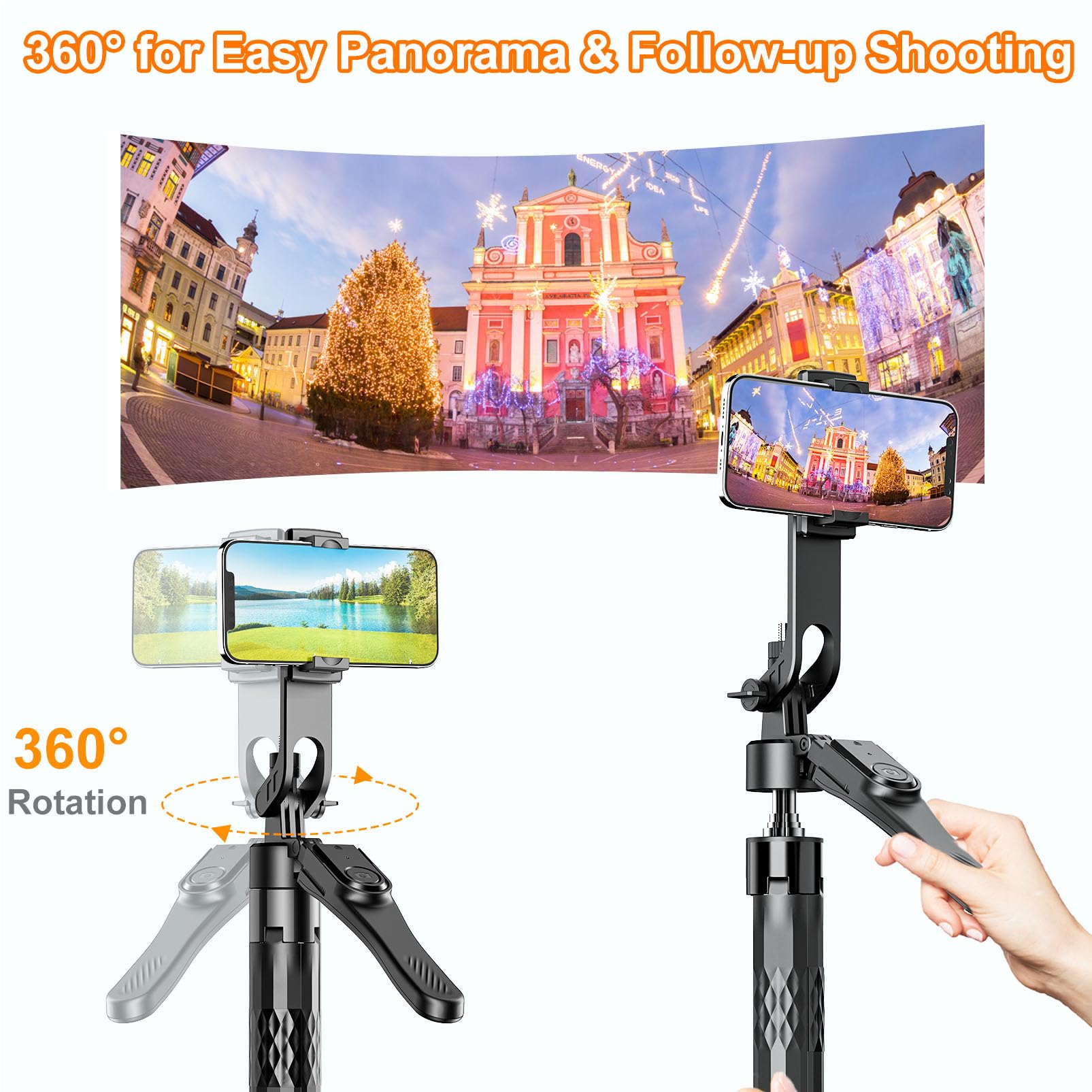 Sosirolo 72'' Cell Phone Tripod With Remote, Iphone Tripod Stand & Selfie Stick For Video Recording, [4 Legs] Travel Tripod For Gopro Cellphone Iphone/Android Pro Max