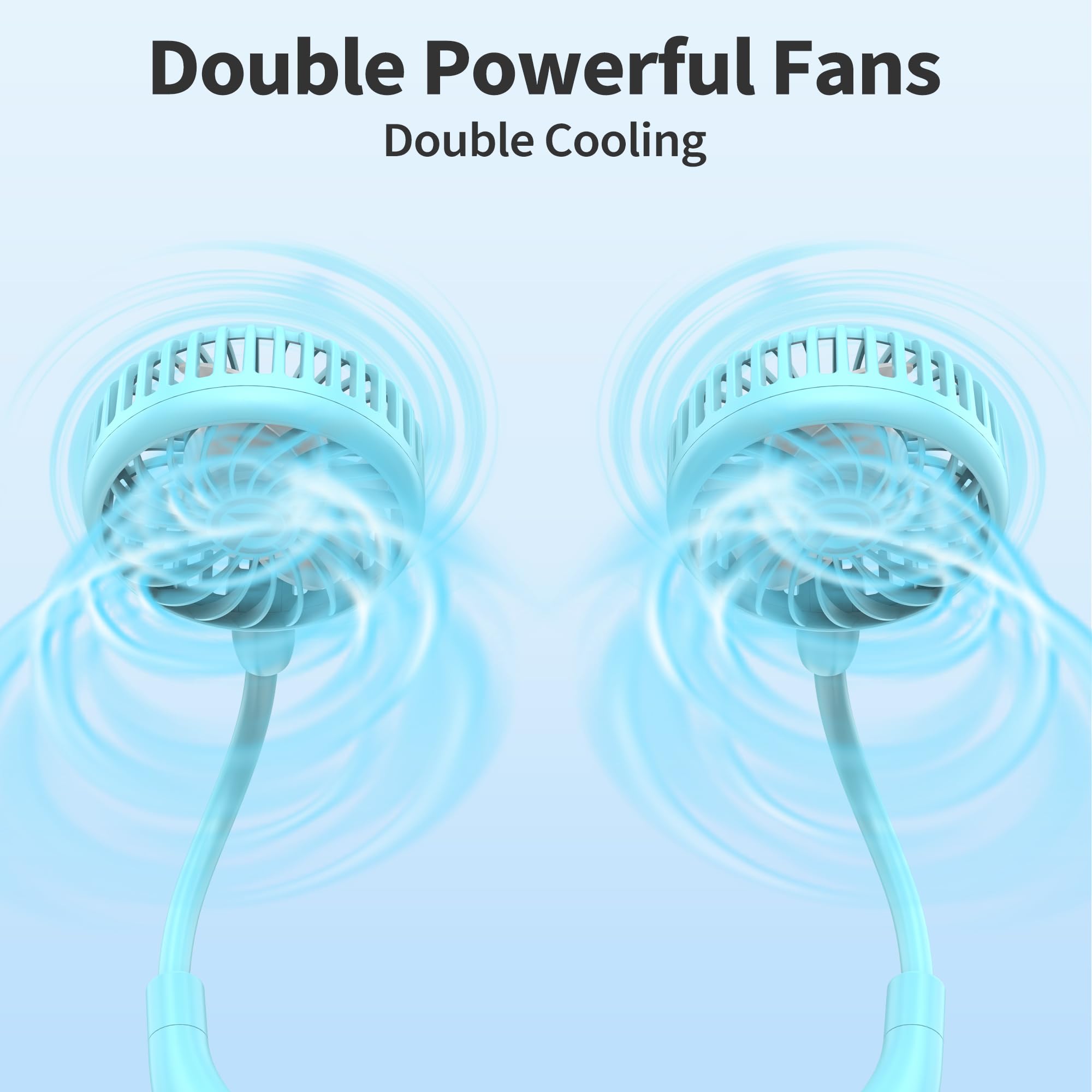 Panergy Portable Neck Fan, Battery Powered Rechargeable Fan,Hand Free Personal Fan, Adjustable
