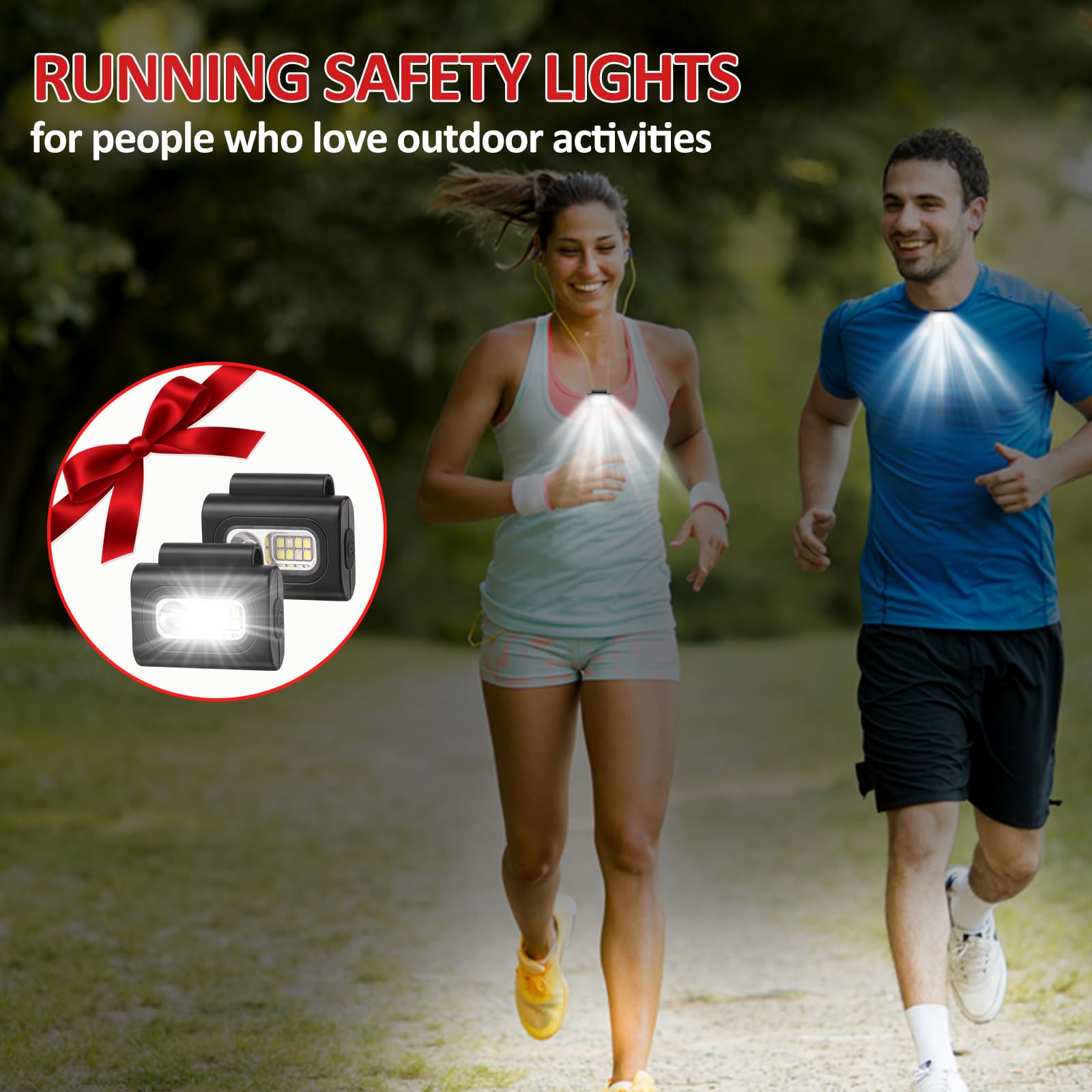 Coreslux Running Lights For Runners, 3Pack Night Running Lights With Strong Magnetic Clip, Rechargeable Reflective Running Gear For Night Safety Walking, Running, Jogging, Camping, Hiking, Outdoor Adventure