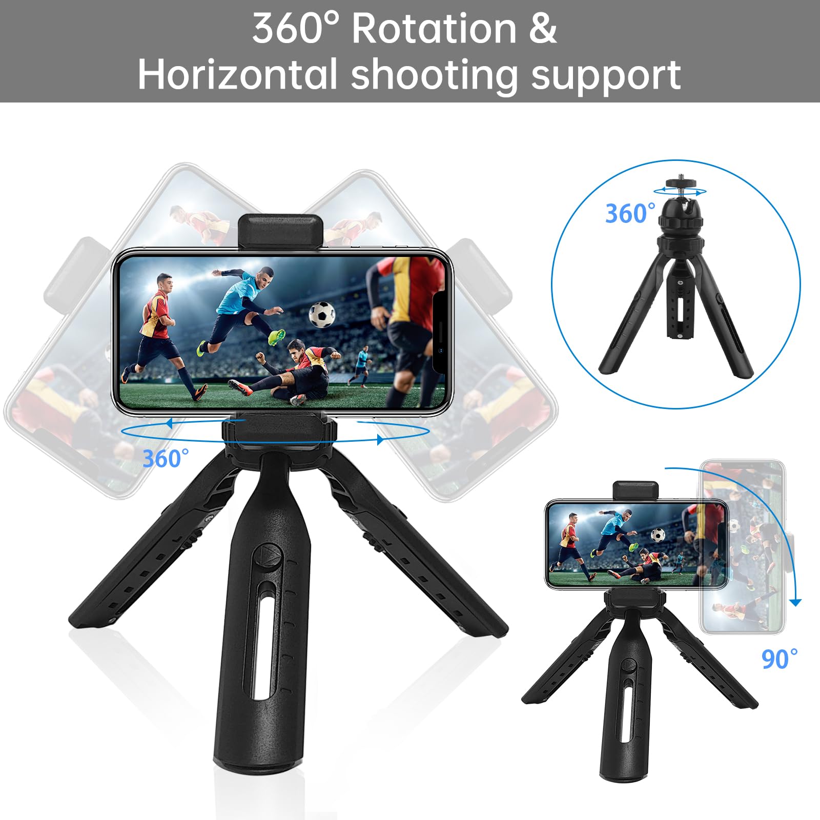 Ownk Projector Desktop Mount, Outdoor Stand For Projector Adjustable Height Camera Phone Tripod For Camera Video Light Smartphone, Lightweight For Travel