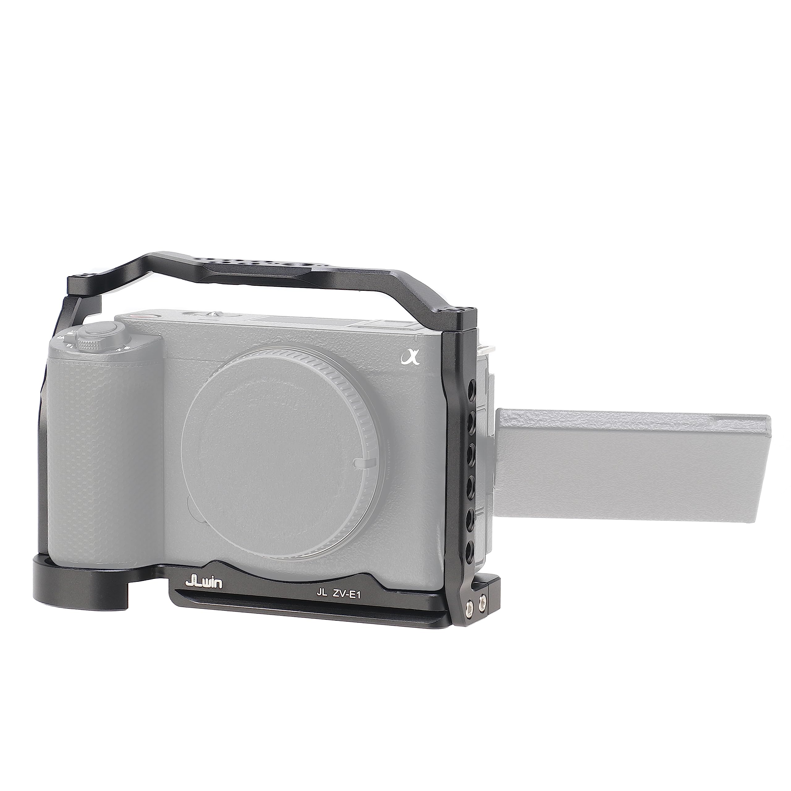 Hersmay Zv-E1 Cage, Video Stabilizer Camera Cage For Sony Zv-E1 Camera Accessories With Top Handle Dslr Rig With Cold Shoe,Handle Locating Holes,Multiple 1/4" 3/8" Screw Holes