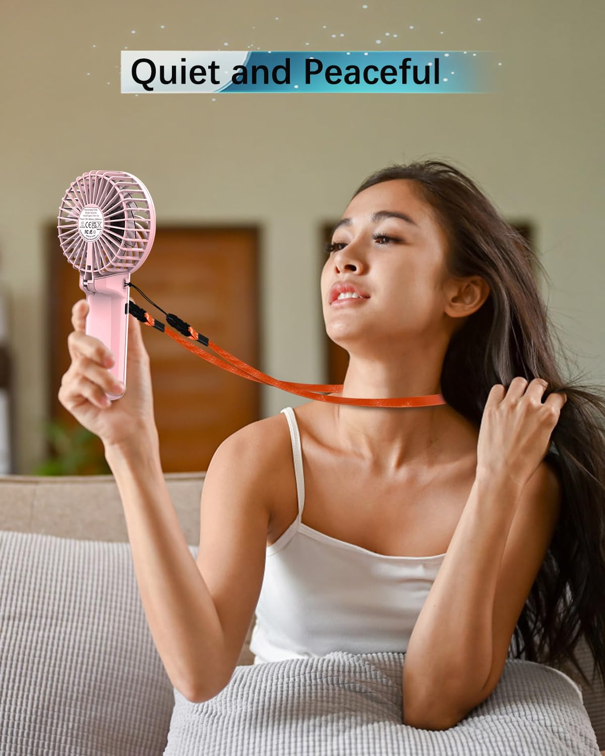 Portable Fan Handheld Fan, Mini Hand Held Fan, 6-15H Cooling Small Personal Fan, 180° Foldable Mini