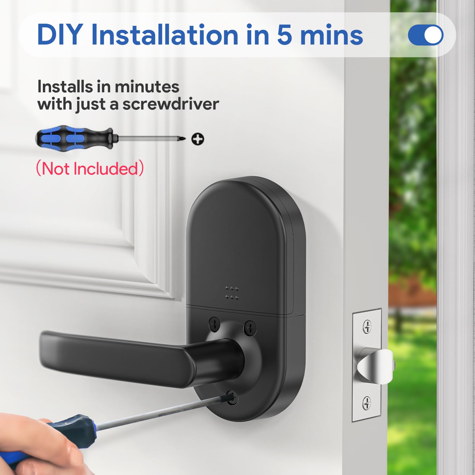 Nice Digi Smart Keypad Door Lock With Handle: Keyless Entry Digital Lock For Front/Interior Door, Electronic Code Knob, Easy Installation