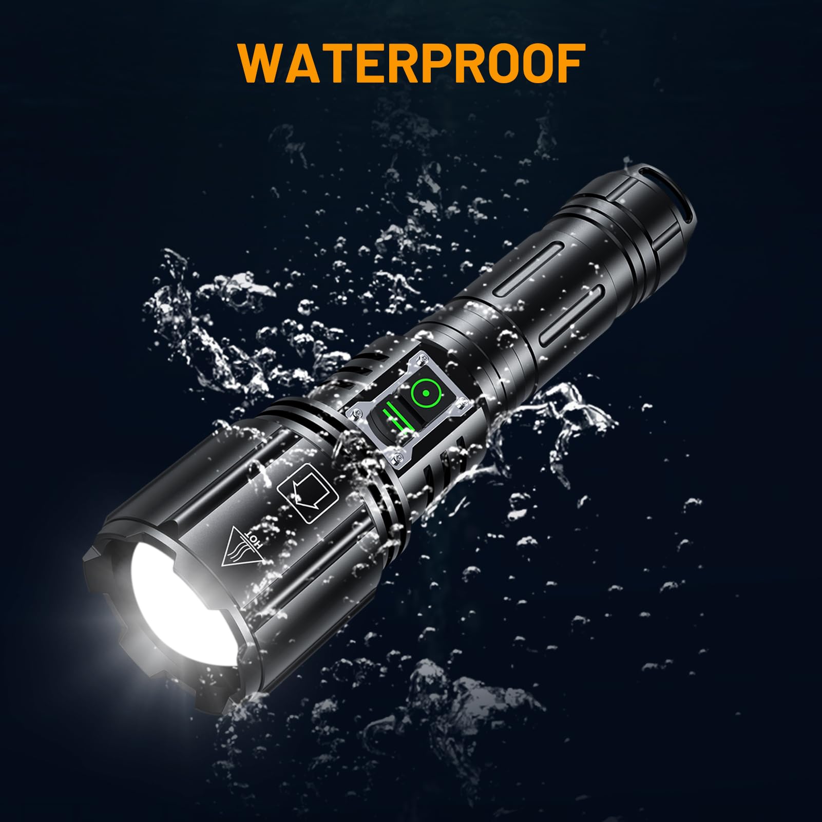 Baibian Led Super Bright Flashlight 1200000 High Lumens, High Powered Rechargeable Flashlights, 6 Modes Zoomable, Waterproof Flash Lights, Tactical Handheld Flashlight For Emergency, Camping, Outdoor, Home