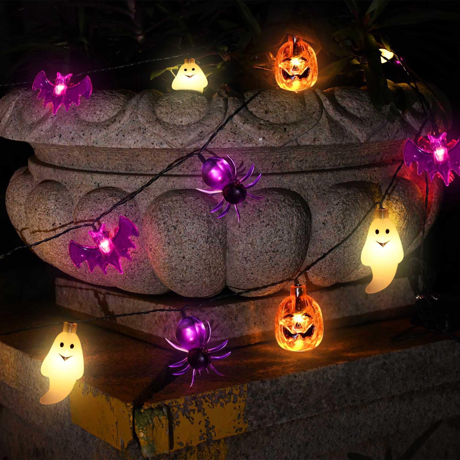 Dontsri Solar Powered Halloween Lights, 40 Led, 8 Modes, Waterproof, Auto On/Off, Outdoor Use
