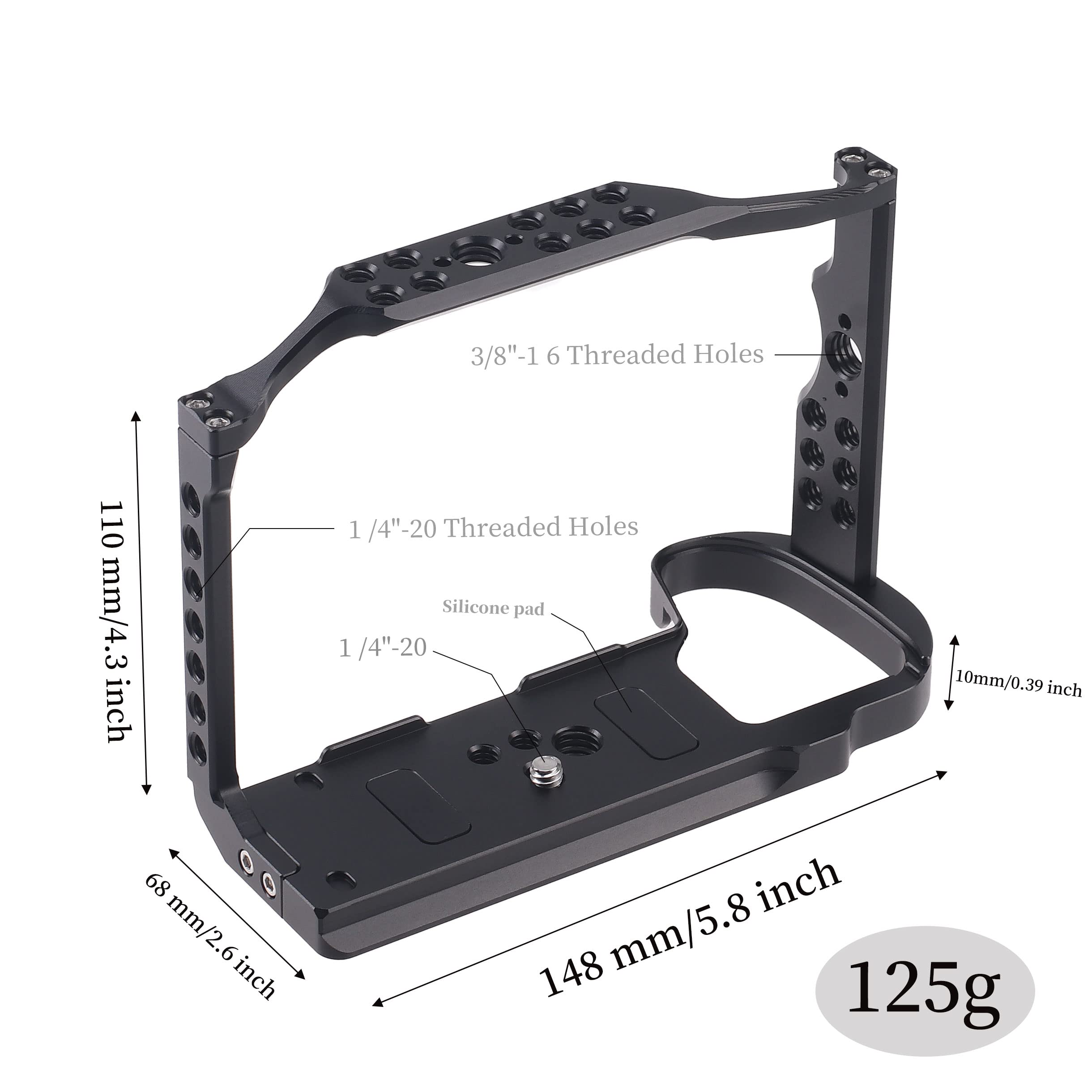 Fotga Alloy Aluminum Camera Cage Bracket Stabilizer + Top Handle For Fujifilm X-H2 X-H2S Dslr Camera Video Film Making Compatible With Arca Swiss Clamp